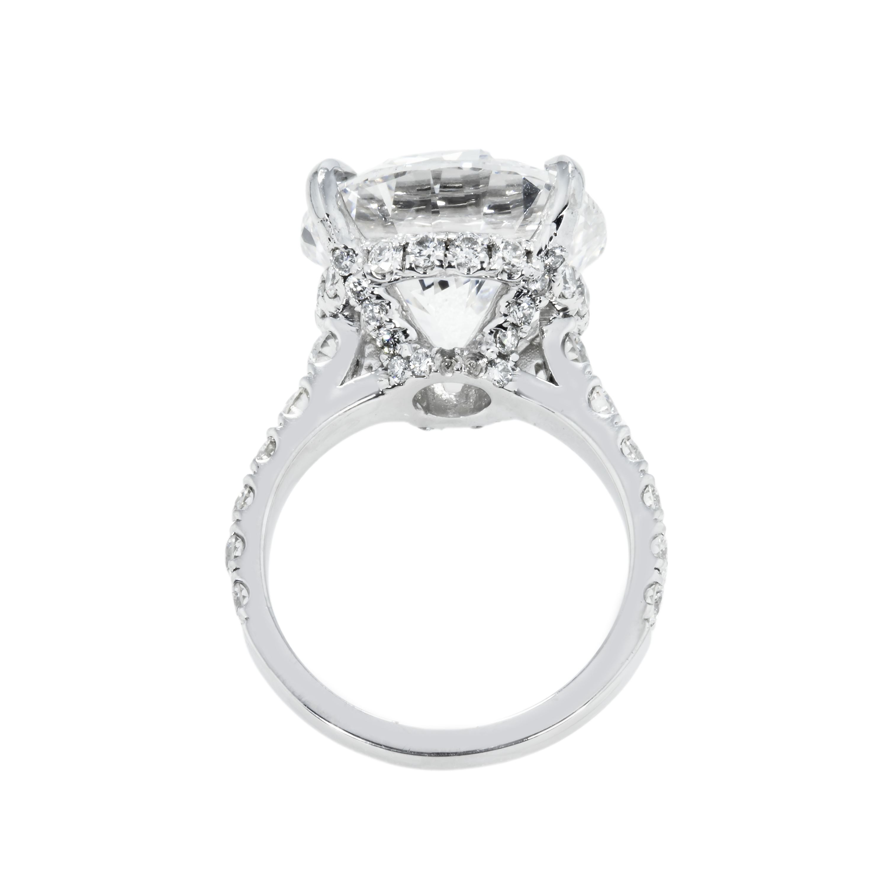 Gia Platinum 11.05Ct Round Diamond Engagement Ring 12.47Ctw Bridal