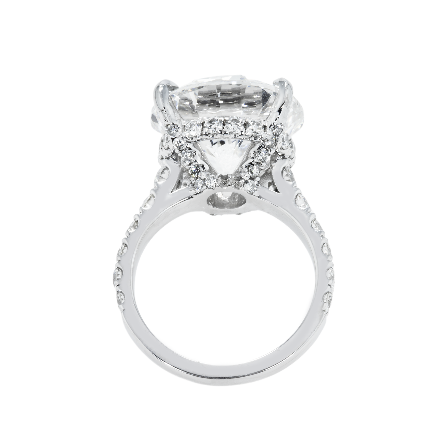 GIA Platinum 11.05ct Round Diamond Engagement Ring 12.47ctw