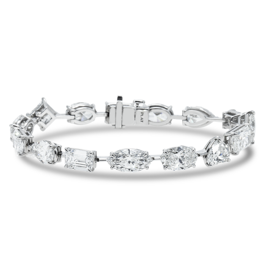 Platinum Combination Cut Diamond Satellite Bracelet 32.41ct