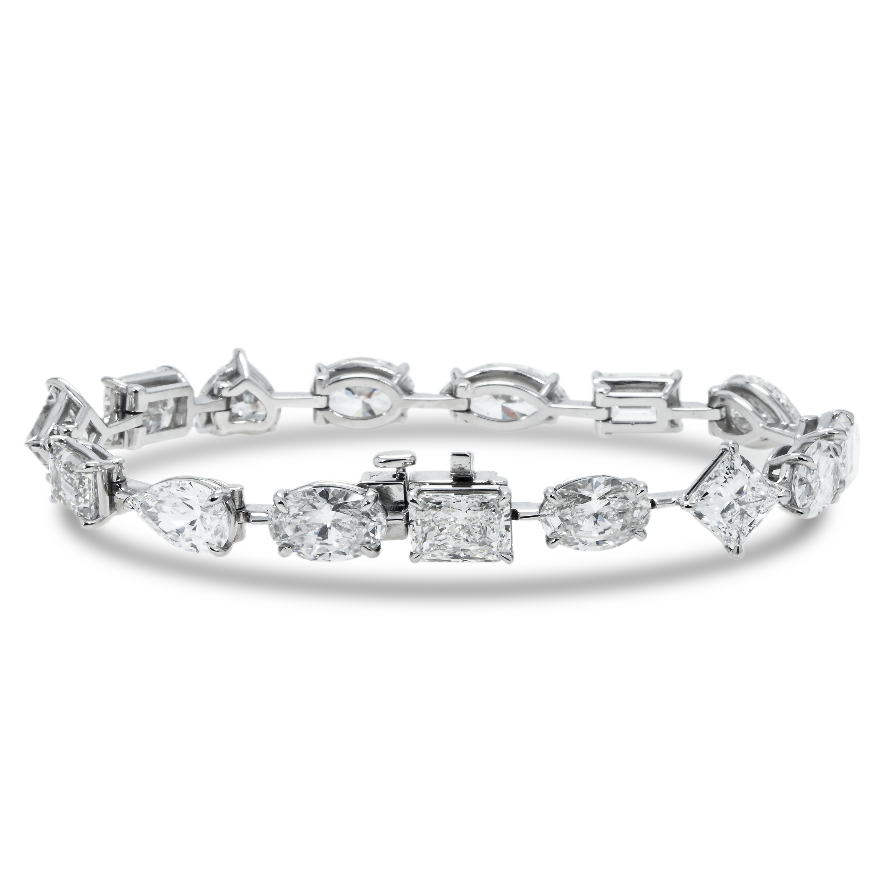 Platinum Combination Cut Diamond Satellite Bracelet 32.41Ct Bracelets