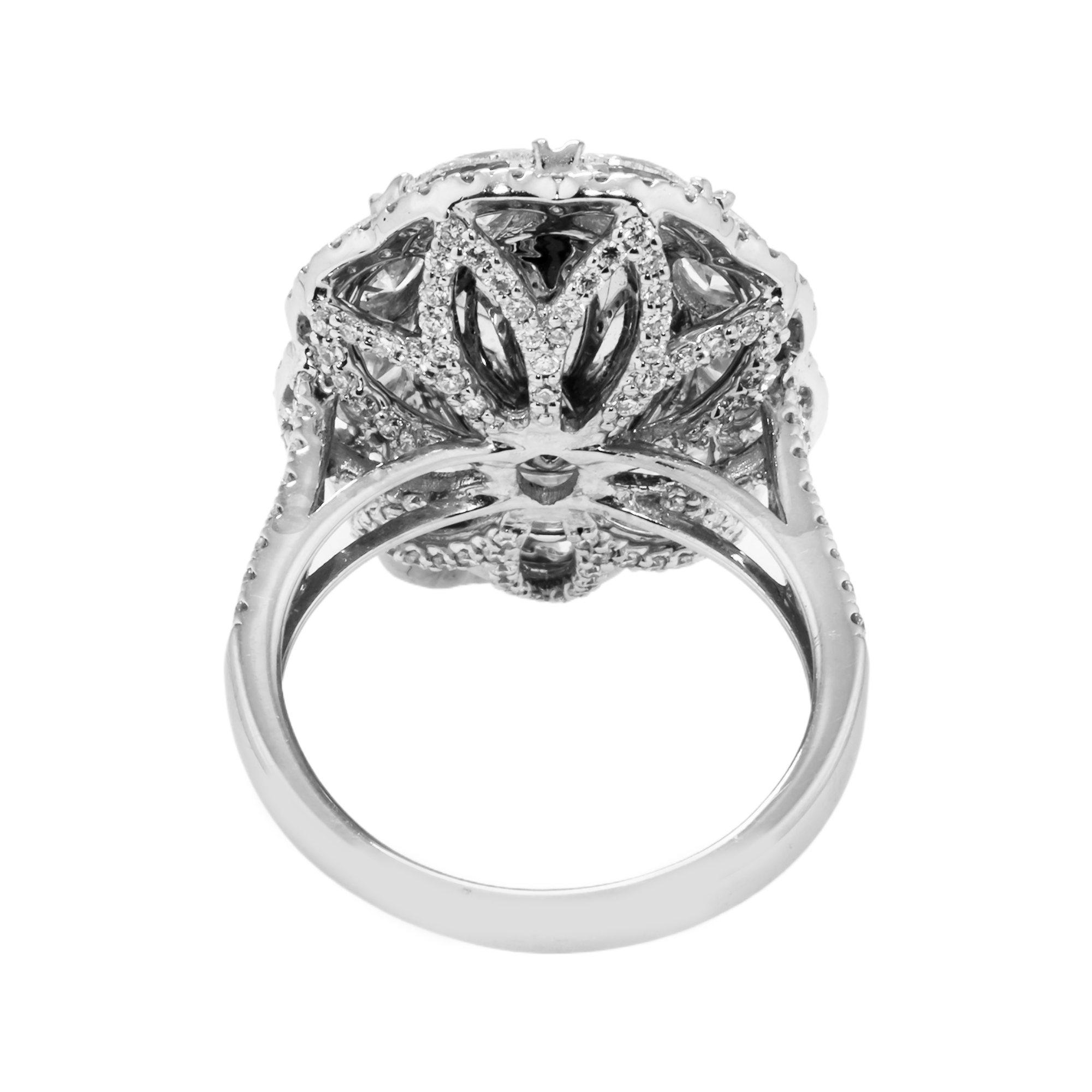 GIA 18K White Gold 2.02ct Oval Cut Fancy Intense Pink Diamond Ring 5.75ctw