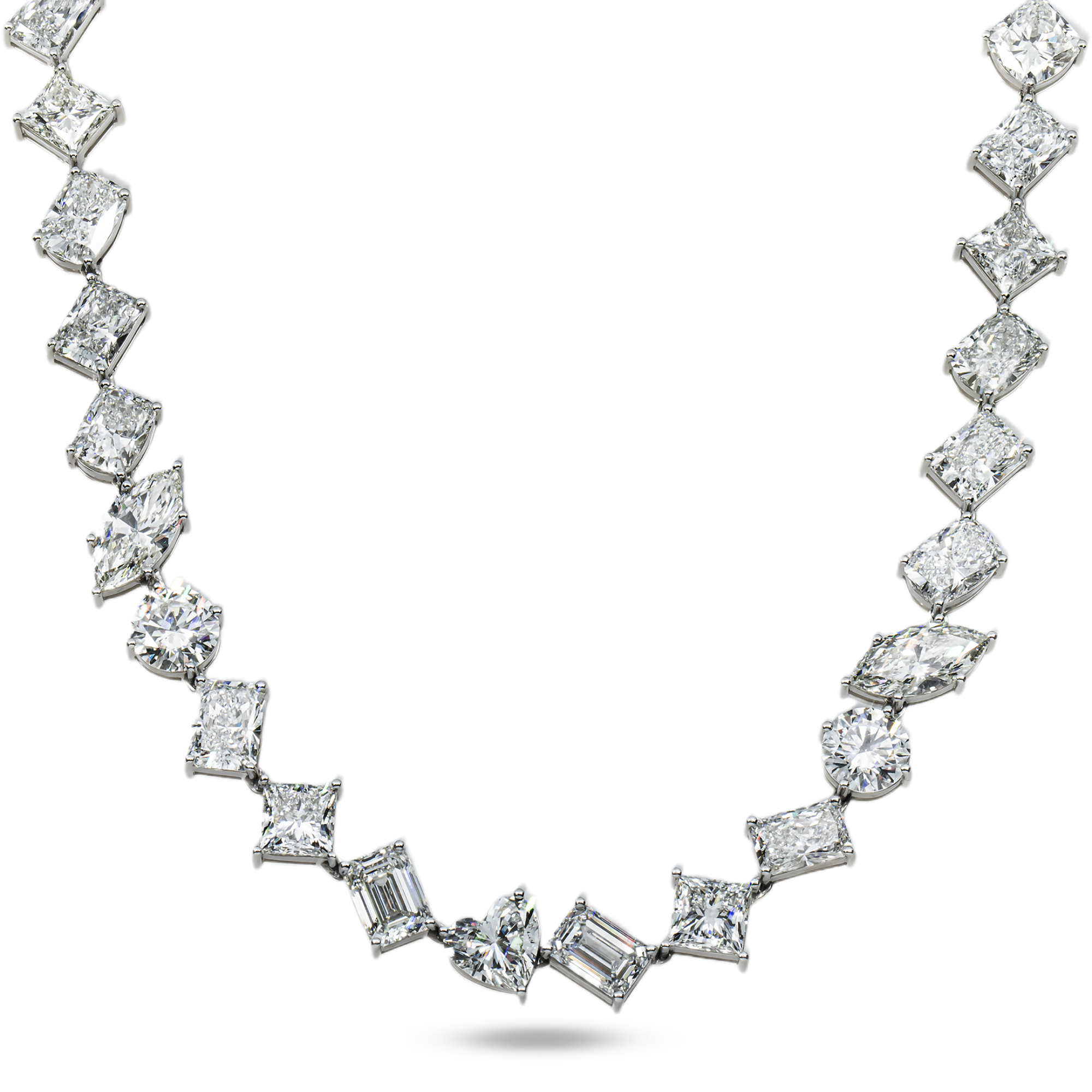 Platinum Multi Cut Diamond Chain 135.63ct