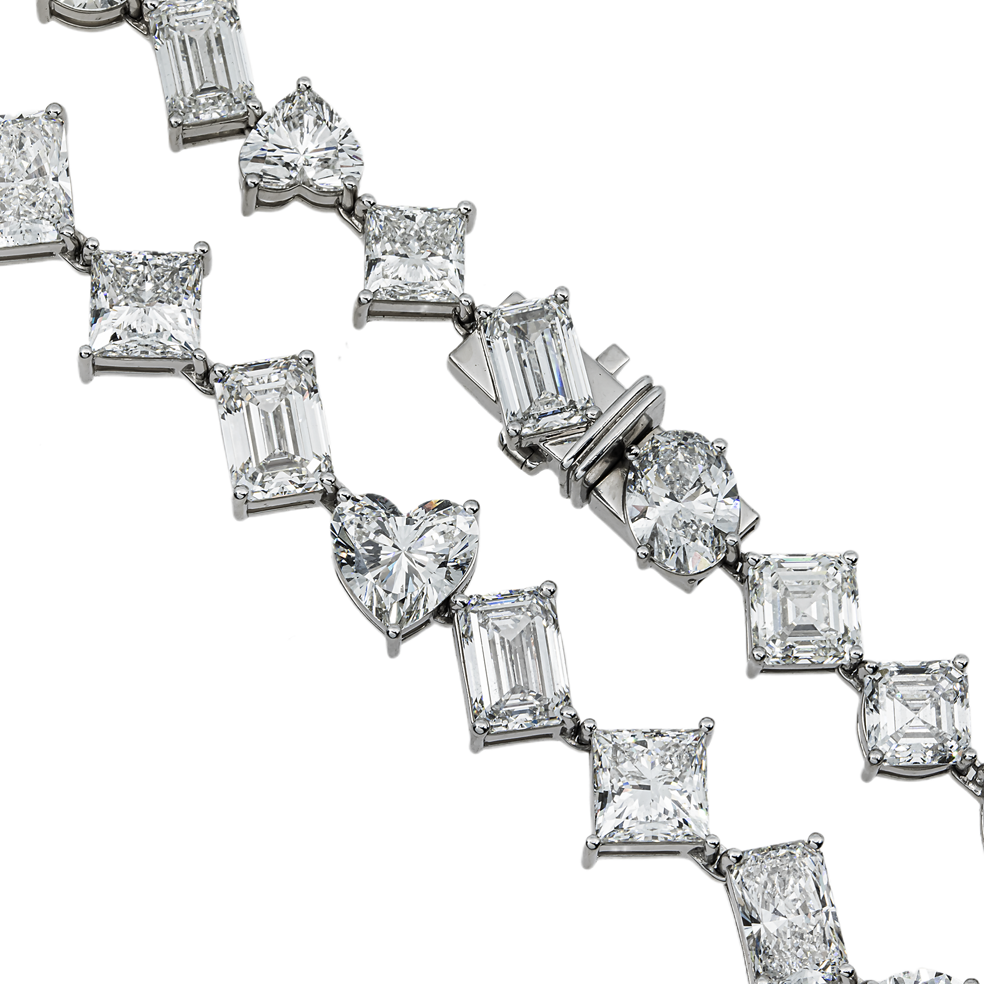 Platinum Multi Cut Diamond Chain 135.63ct