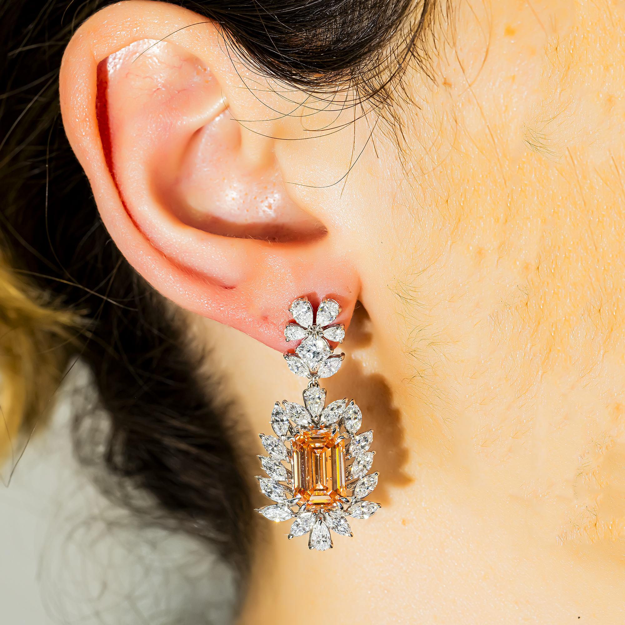 IGI Certified Fancy Pink & Blue Diamond Drop Earrings 10.59ctw