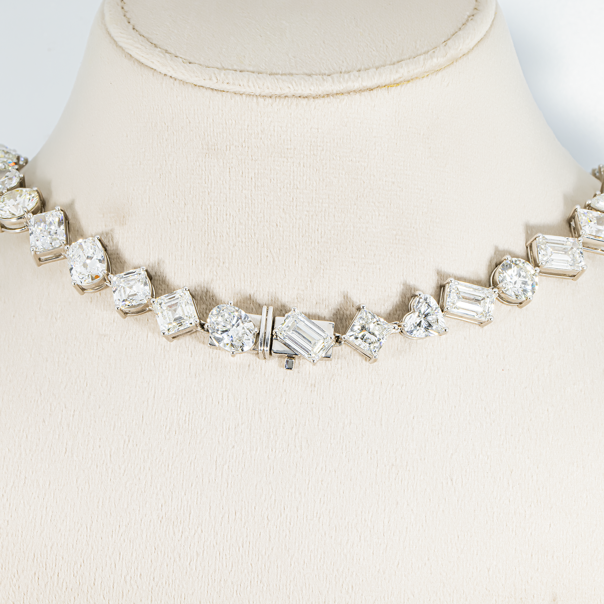 Platinum Multi Cut Diamond Chain 135.63ct