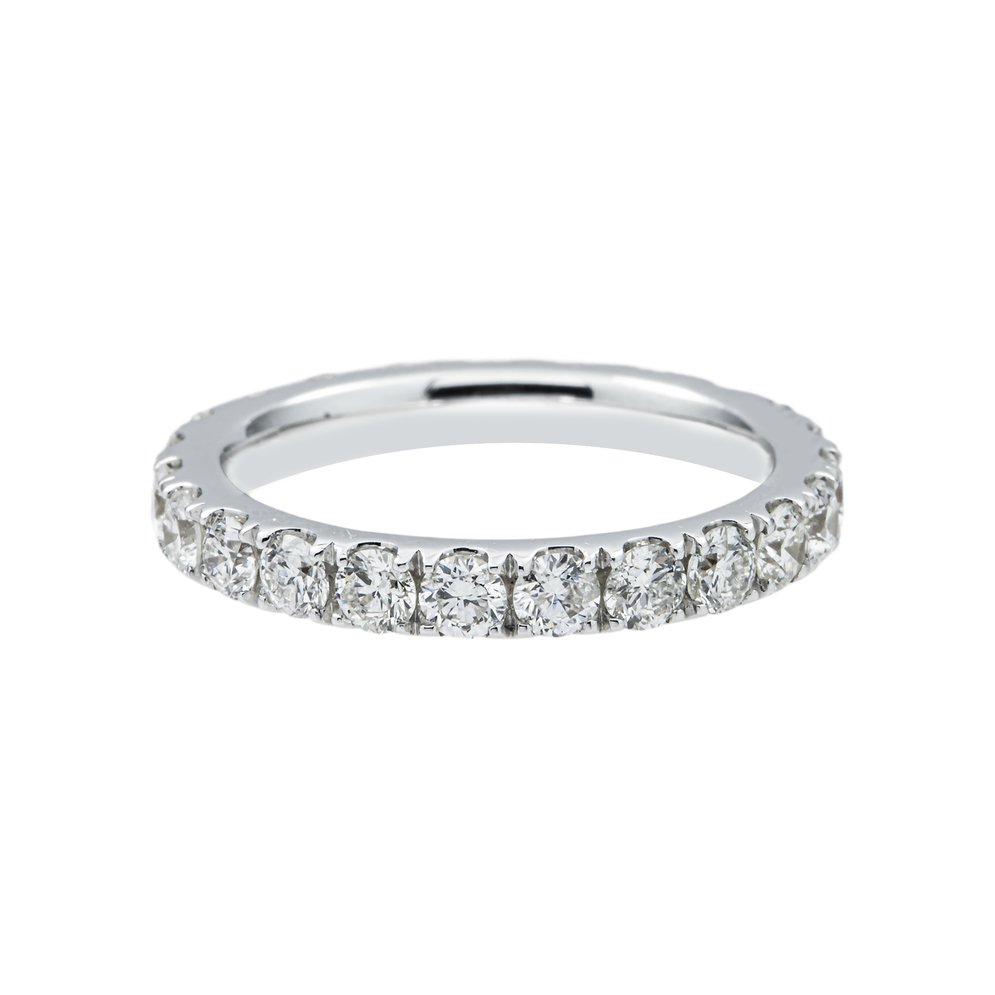 18K White Gold Round Diamond Eternity Ring 1.46ct (Size 5)