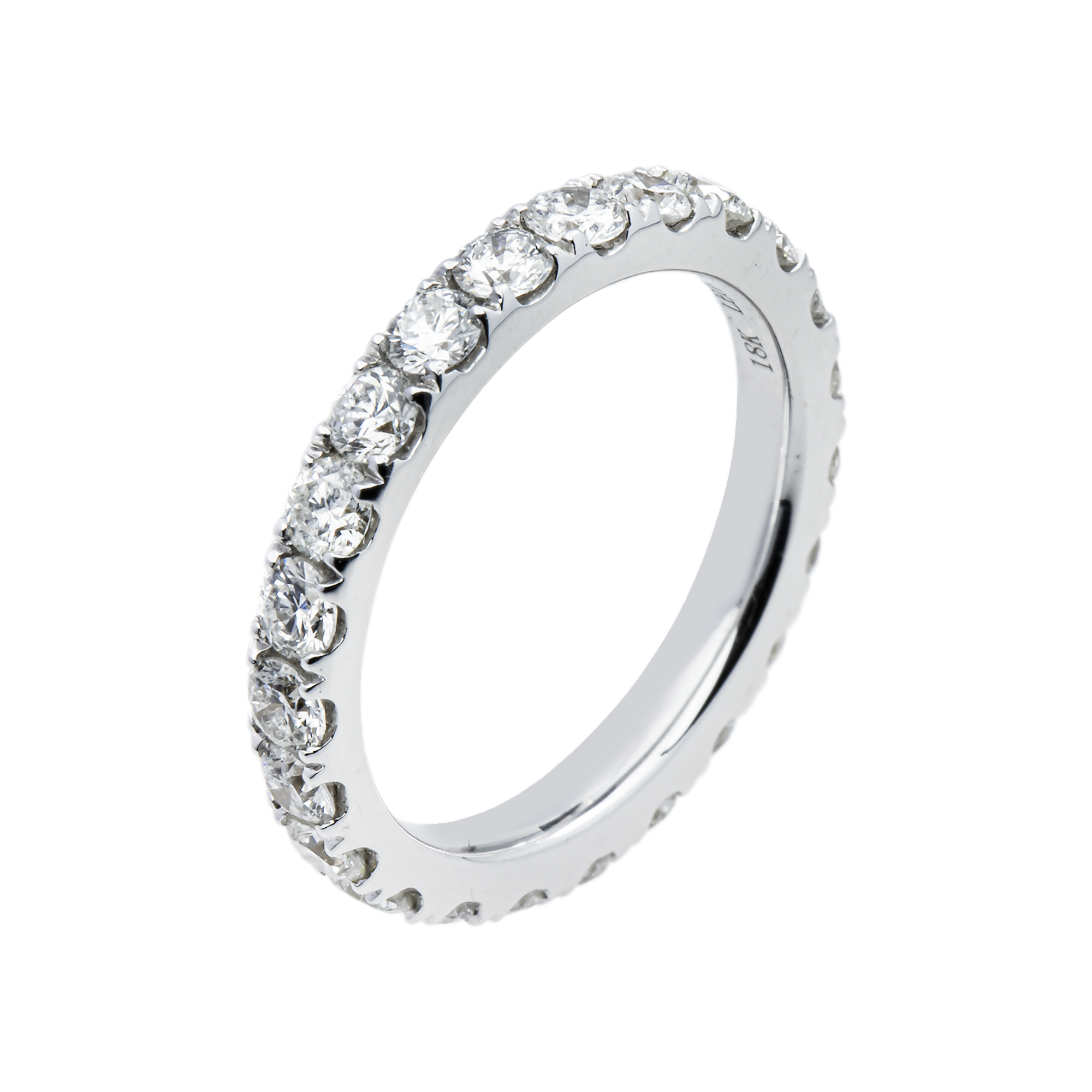 18K White Gold Round Diamond Eternity Ring 1.46ct (Size 5)