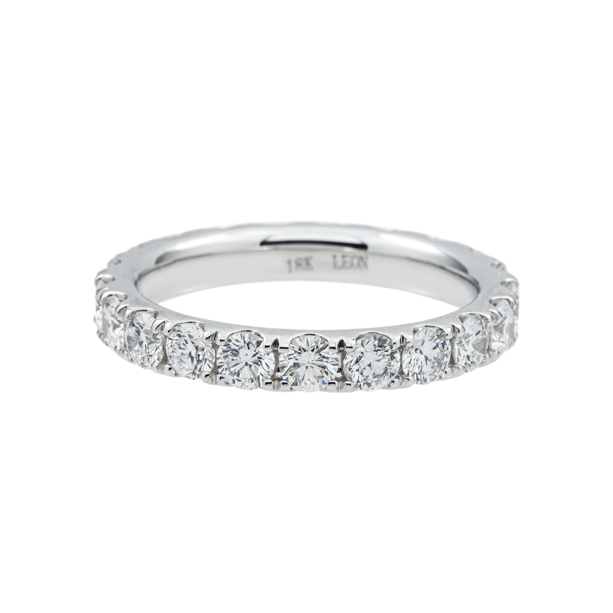 18K White Gold Round Diamond Eternity Ring 1.96ct (Size 6)