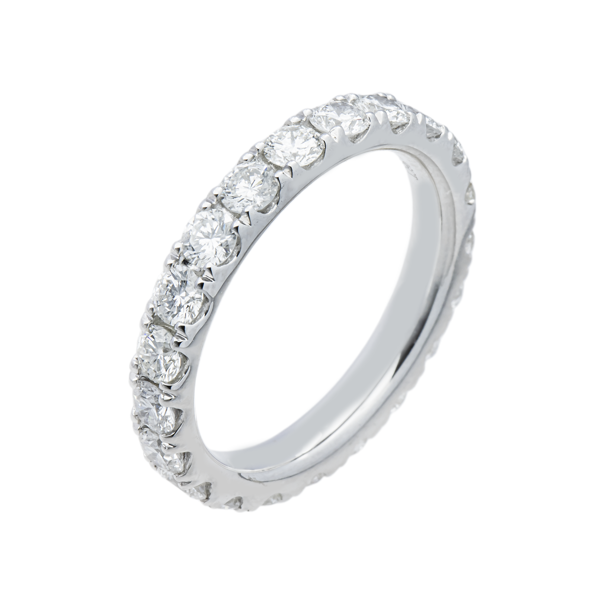 18K White Gold Round Diamond Eternity Ring 1.96ct (Size 6)