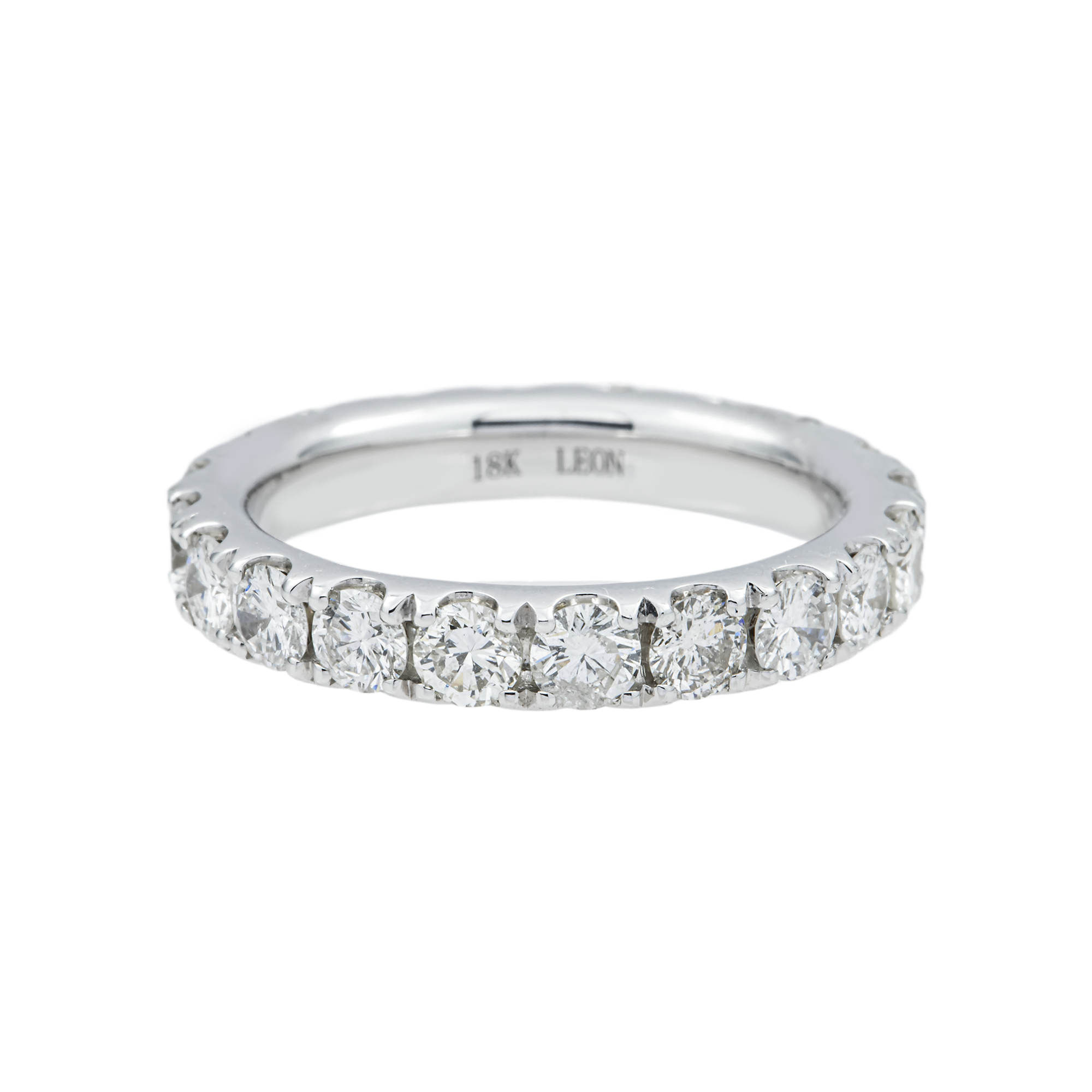 18K White Gold Round Diamond Eternity Ring 1.96ct (Size 5)