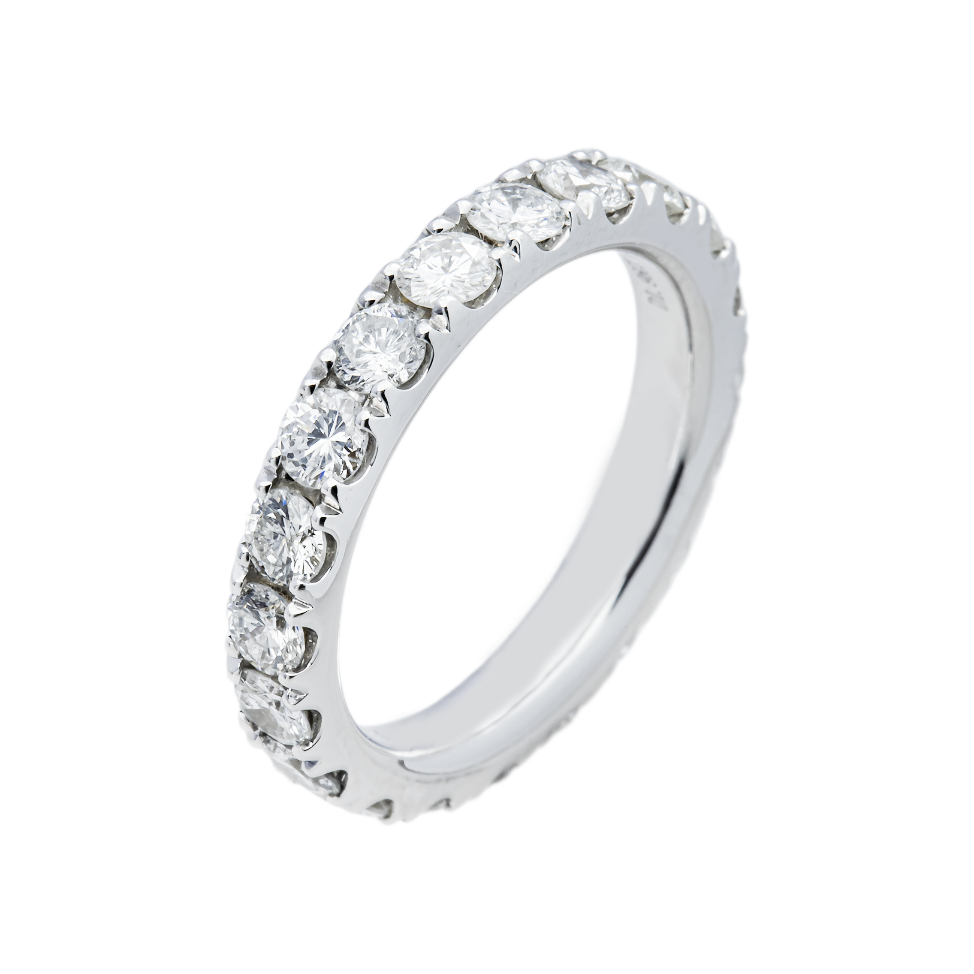 18K White Gold Round Diamond Eternity Ring 1.96ct (Size 5)
