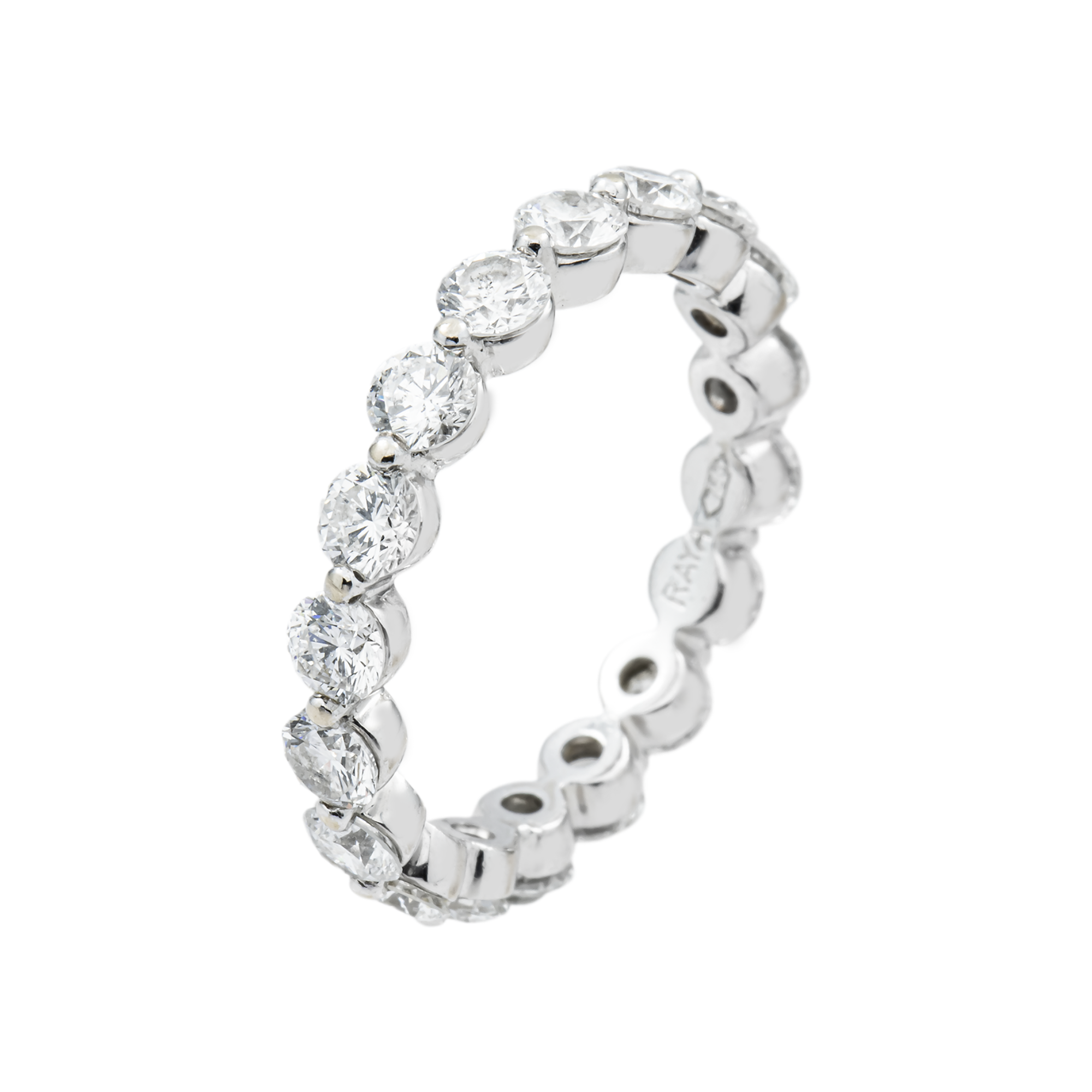 18K White Gold Round Diamond Eternity Ring 3.0ct (Size 7.5)