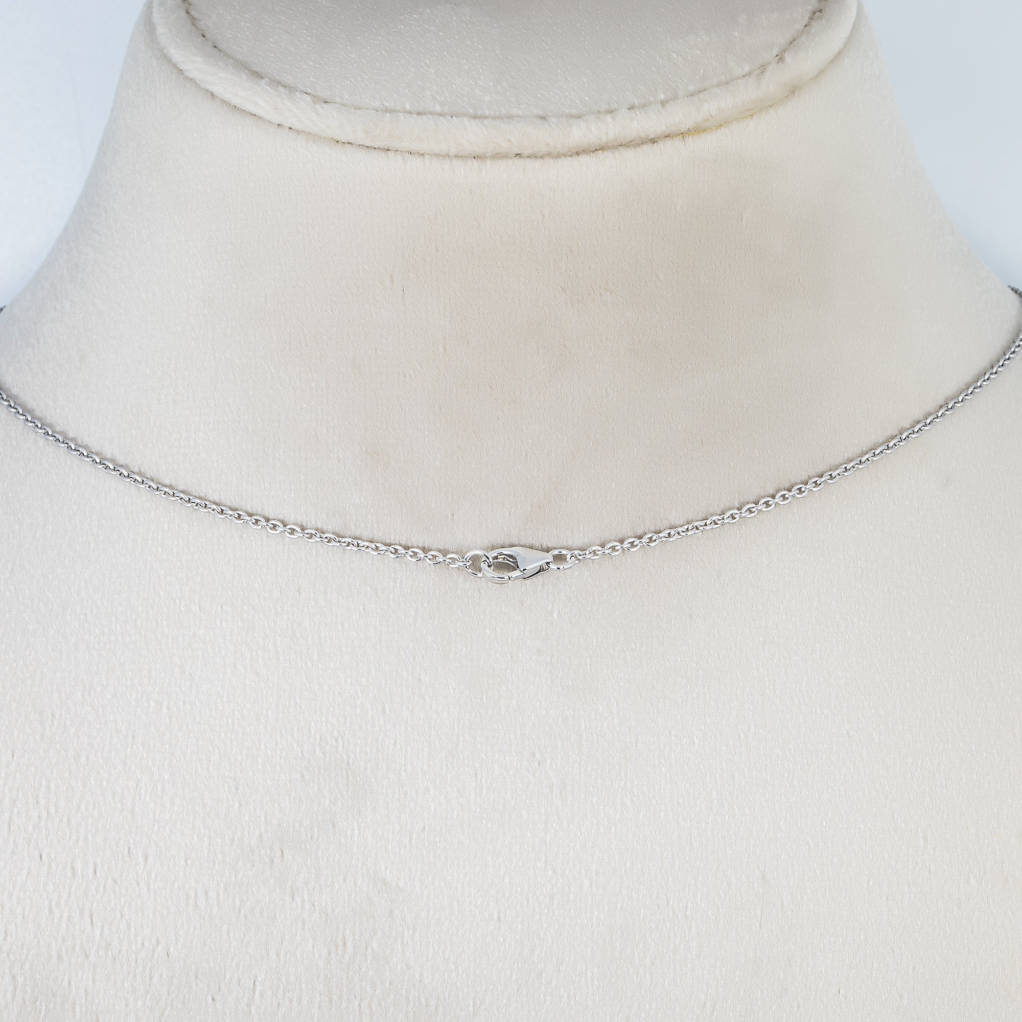 14K White Gold Heart & Emerald Cut Double Diamond Necklace 3.58Ctw Necklace