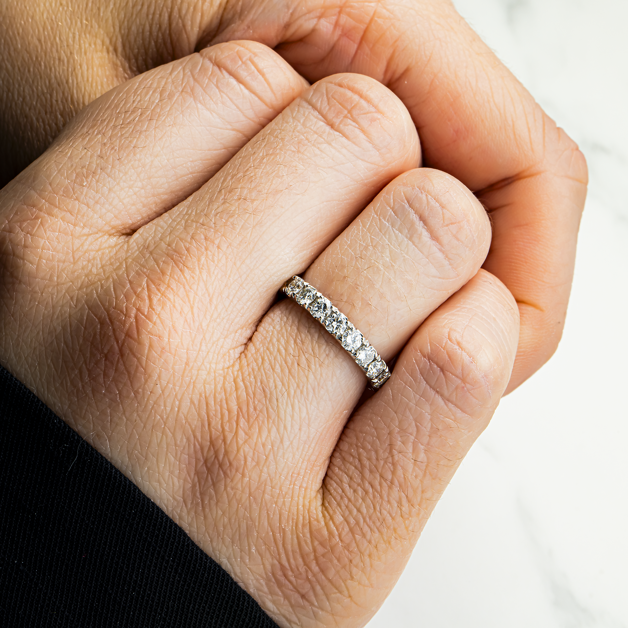 18K White Gold Round Diamond Eternity Ring 1.96ct (Size 5)