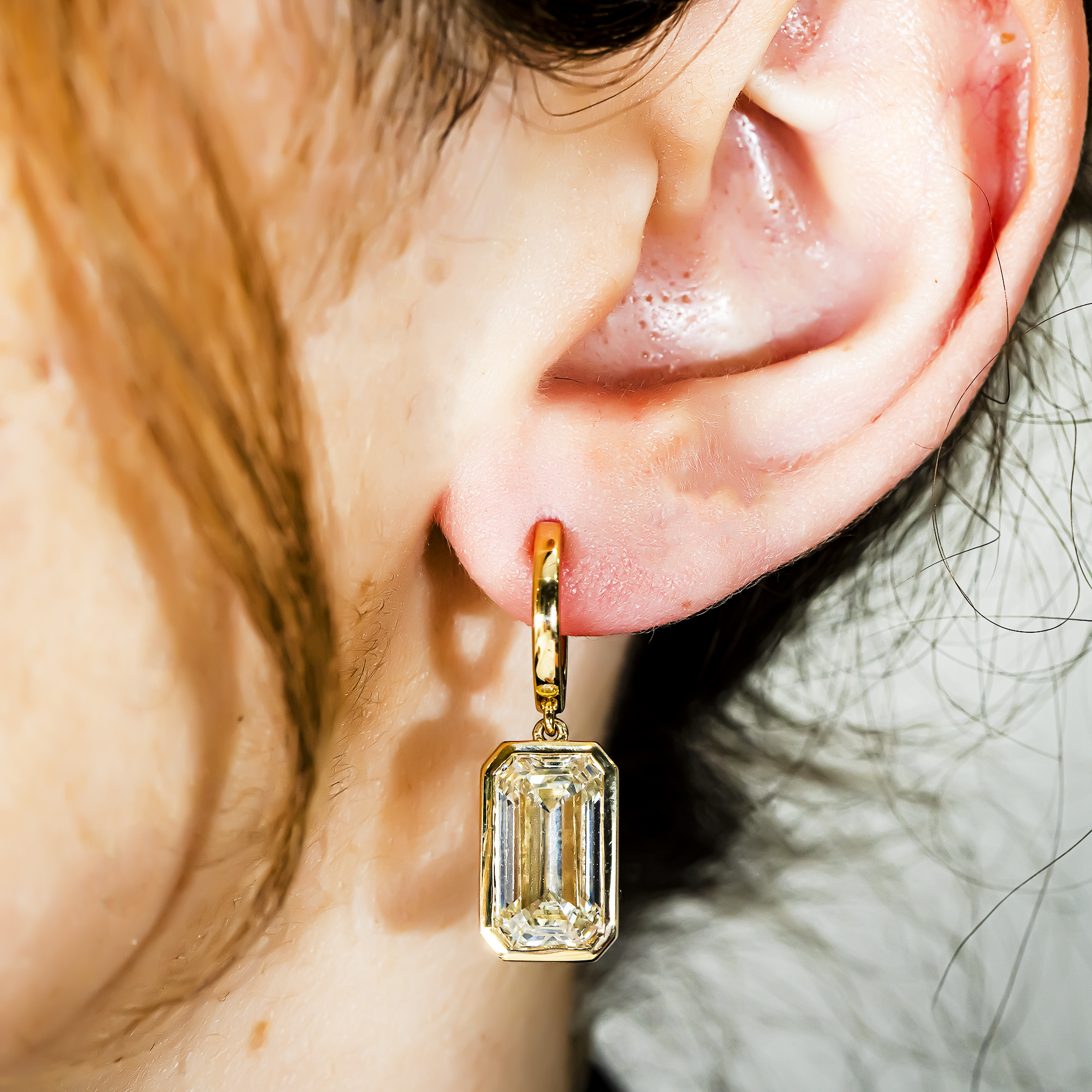 14K Yellow Gold Emerald Diamond Drop Earrings 10.07ctw