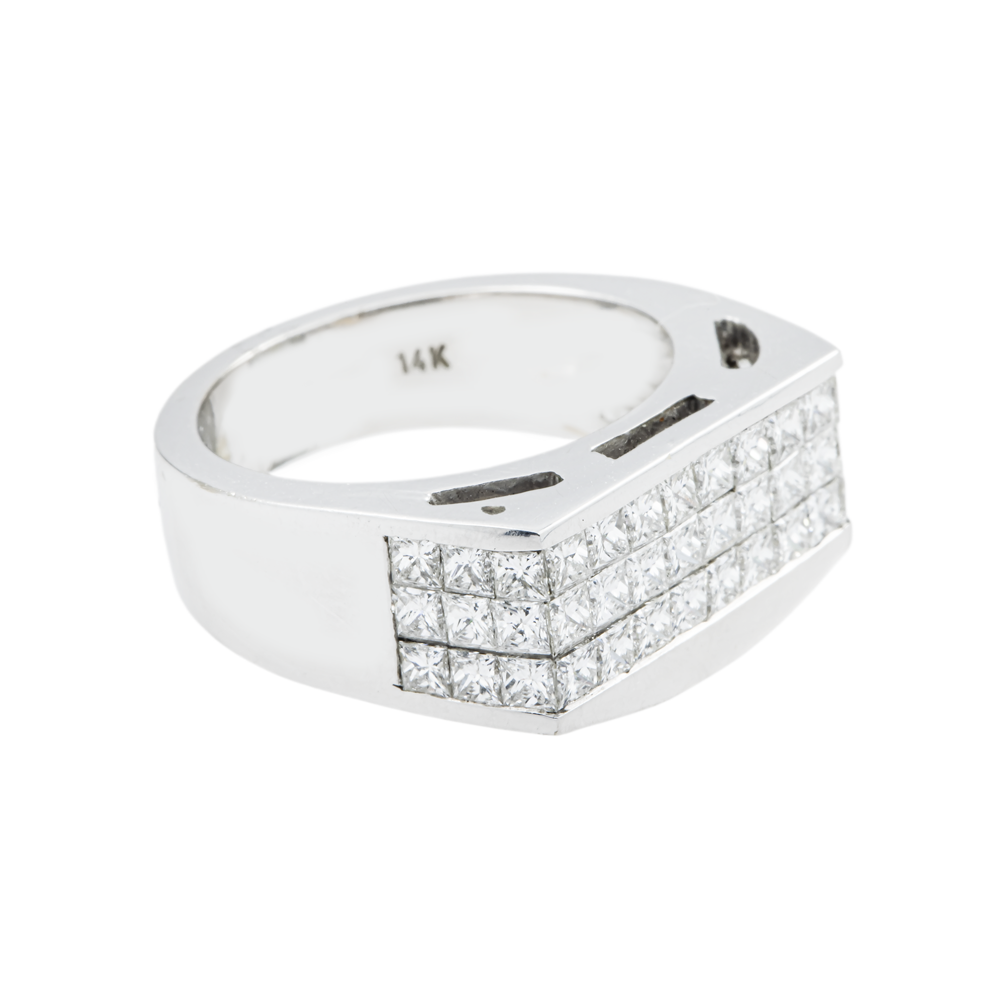 18K White Gold Princess Cut Diamond Ring 1.85ct