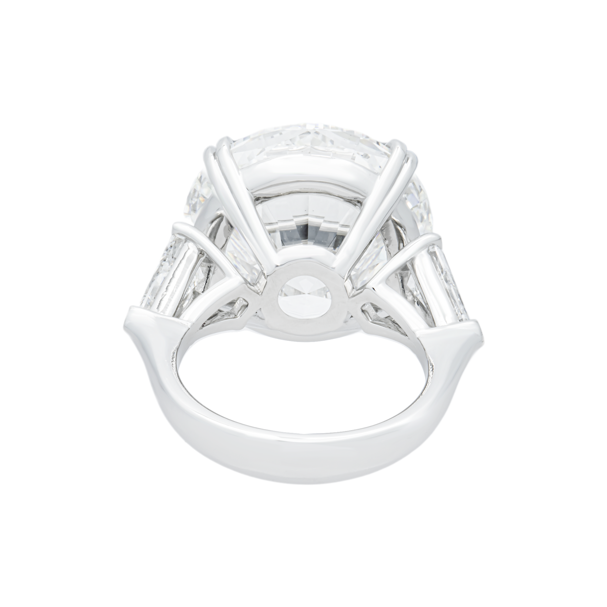 Platinum 20.03ct Round Diamond Engagement Ring 21.74ctw