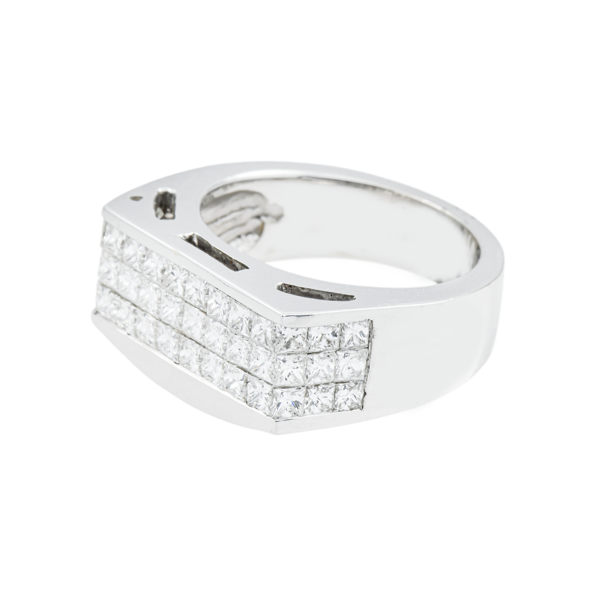 18K White Gold Princess Cut Diamond Ring 1.85ct