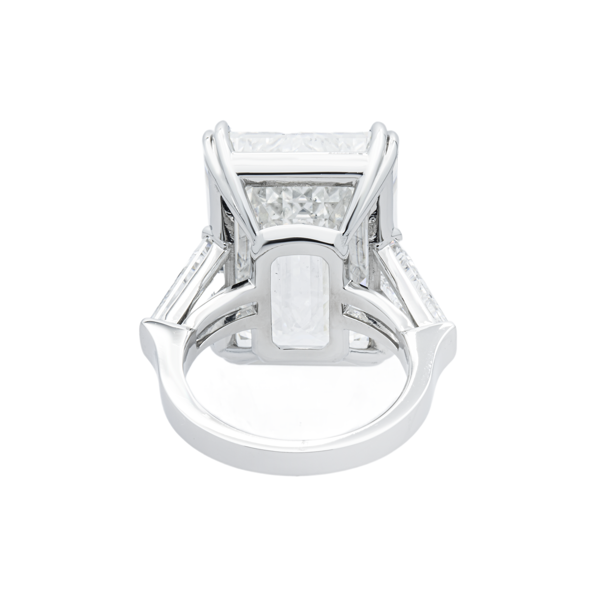 Platinum 30.20ct Emerald Diamond Engagement Ring 32.48ctw