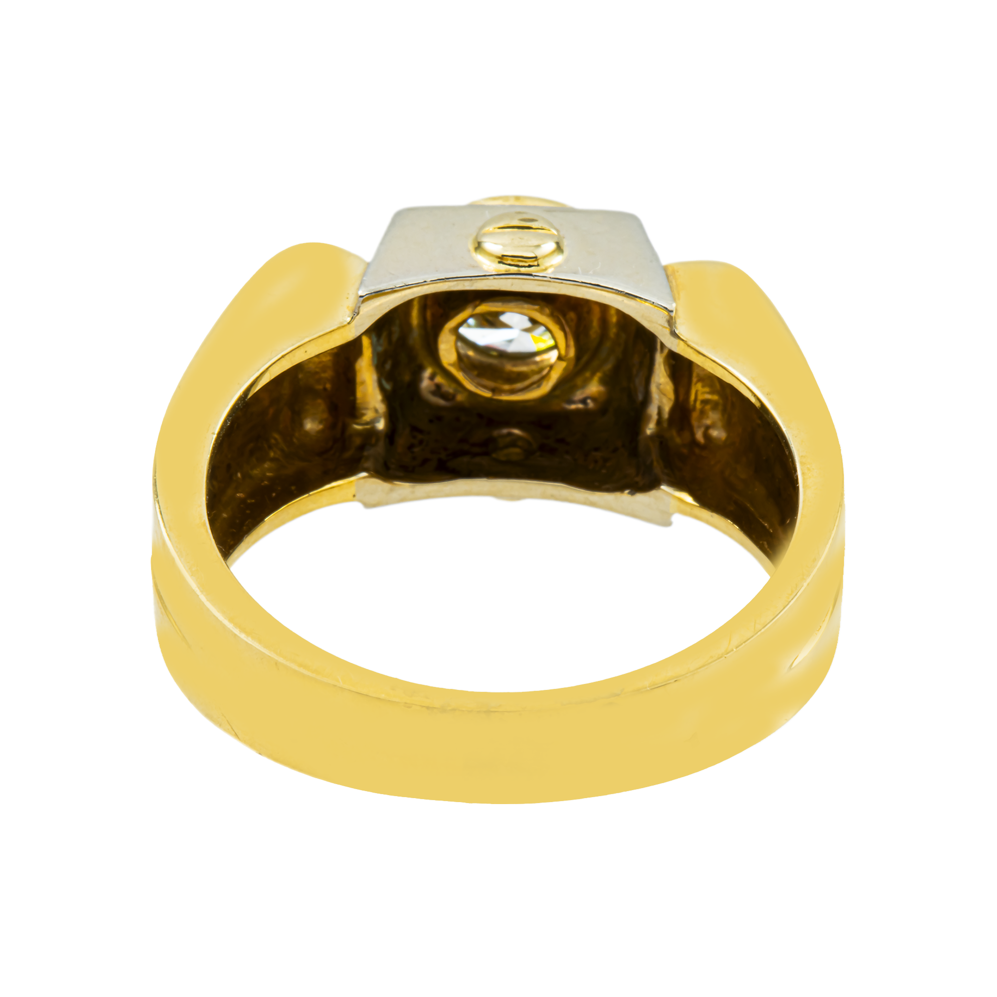 14K Yellow Gold Bezel Set Solitaire Round Diamond Ring 1.05ct