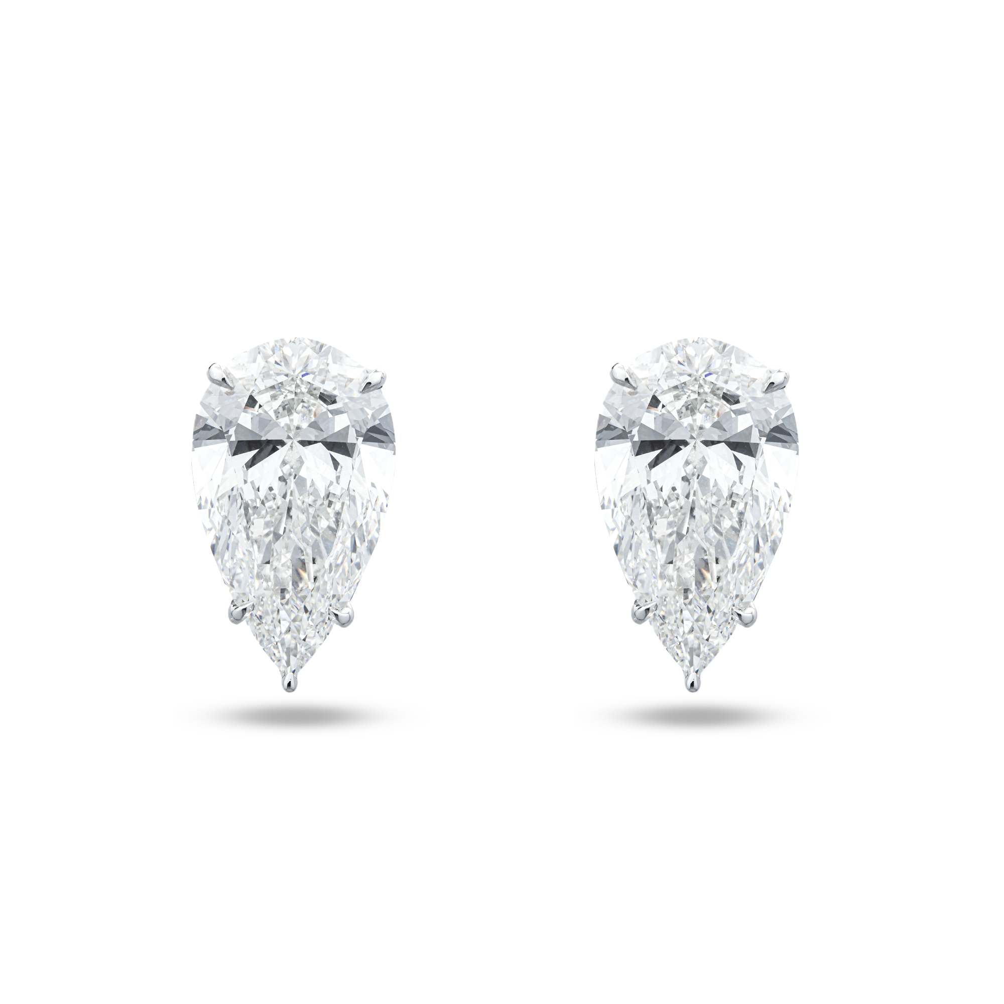IGI 14K White Gold Pear Diamond Stud Earrings 24.31ctw