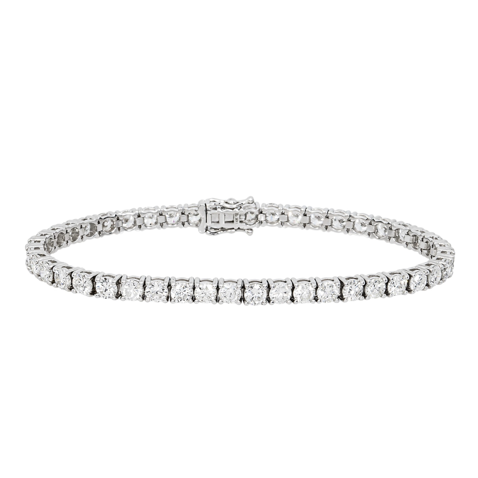 14K White Gold Round Diamond Tennis Bracelet 8.35ct