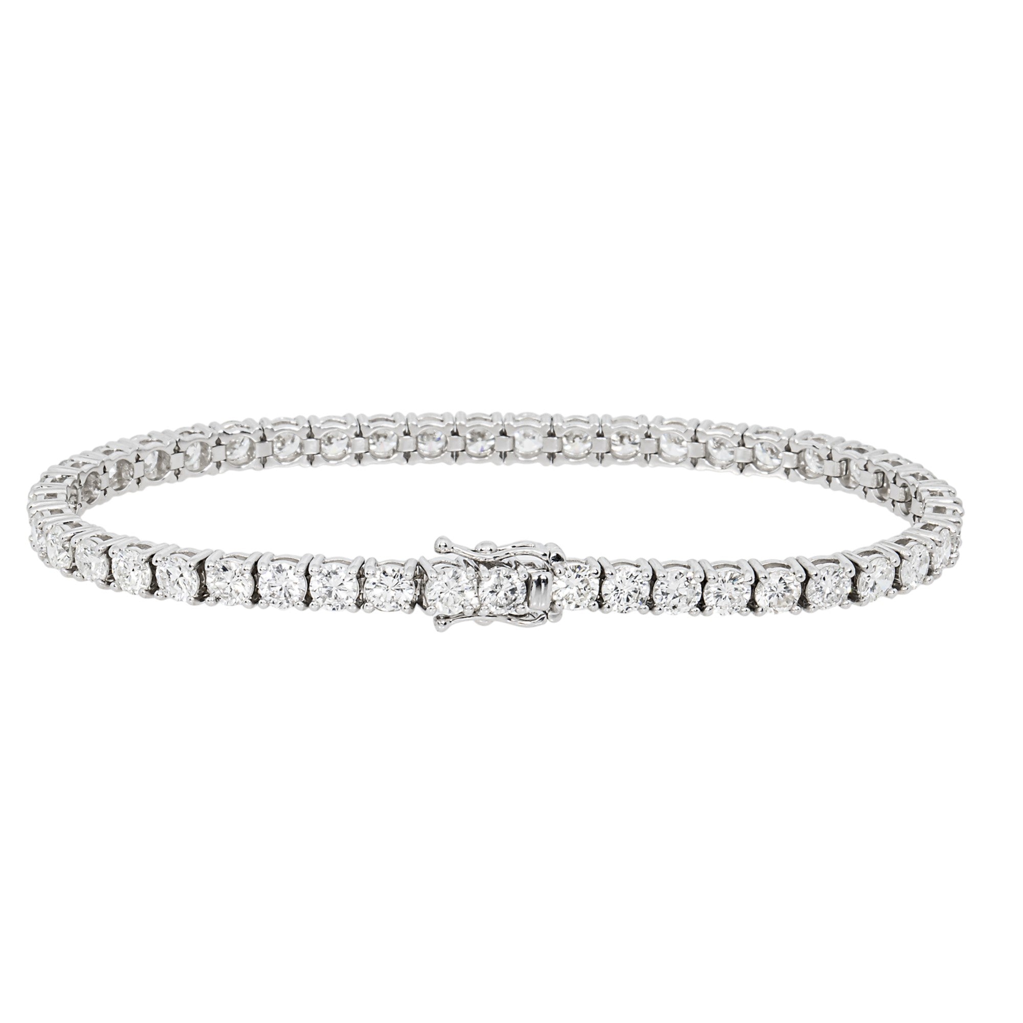 14K White Gold Round Diamond Tennis Bracelet 8.35ct