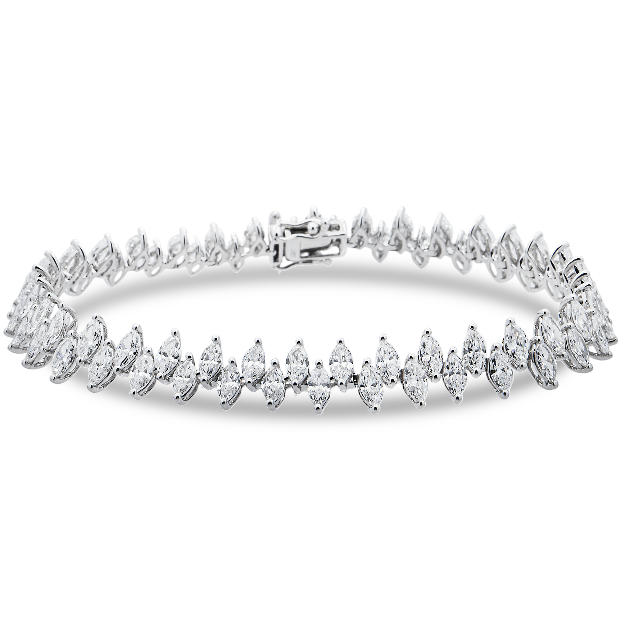 White Gold Marquise Diamond Bracelet 7.07ct