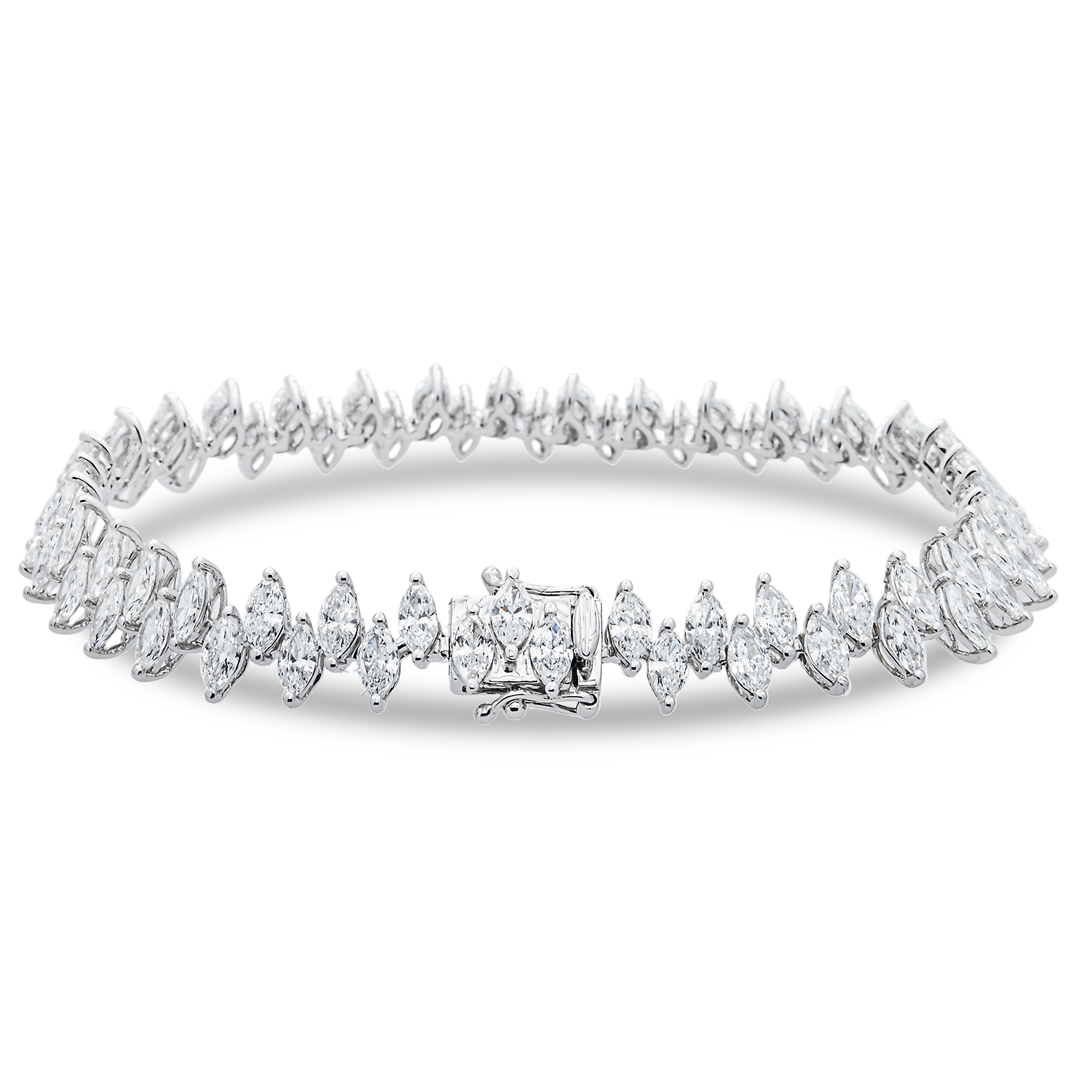 White Gold Marquise Diamond Bracelet 7.07ct