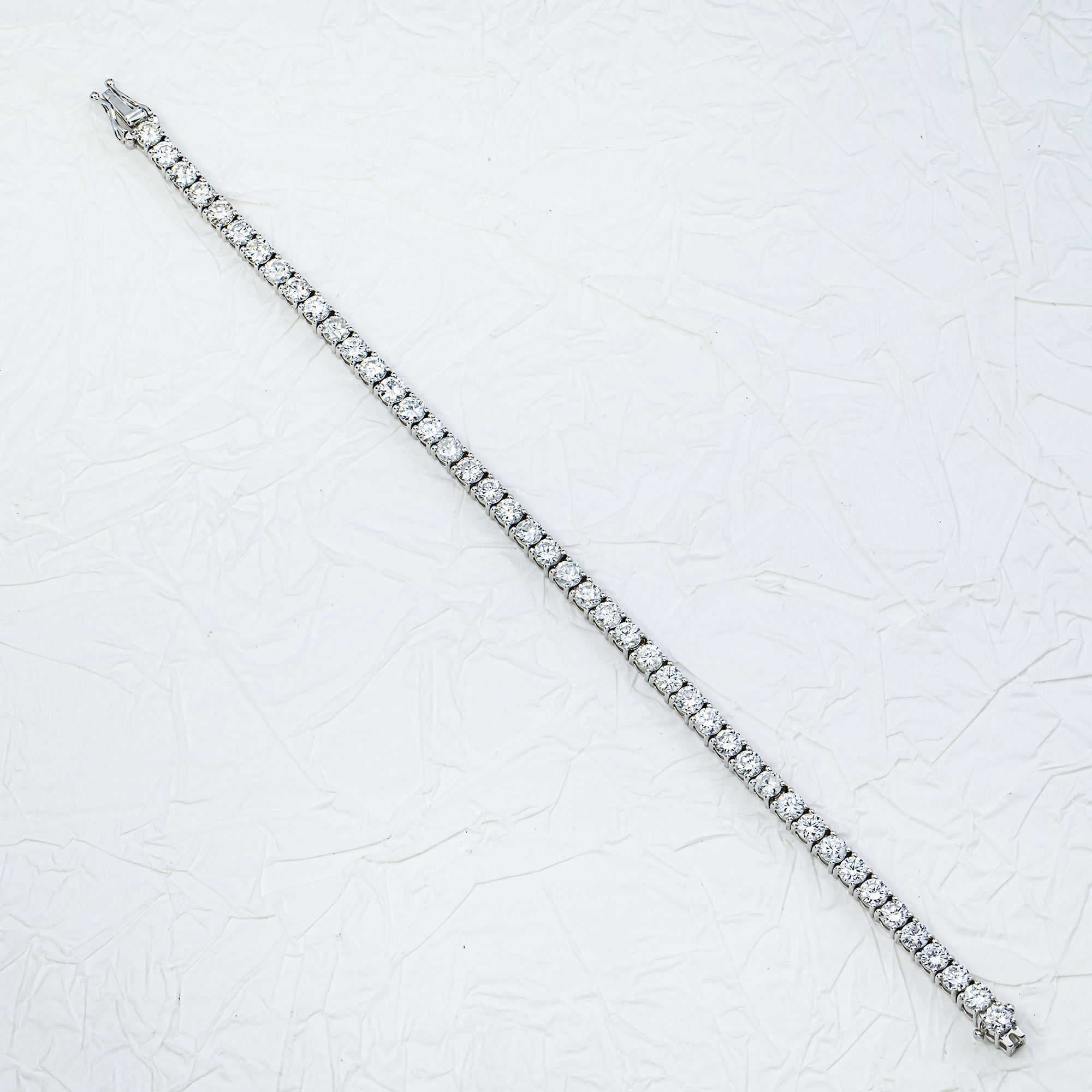 14K White Gold Round Diamond Tennis Bracelet 8.35ct