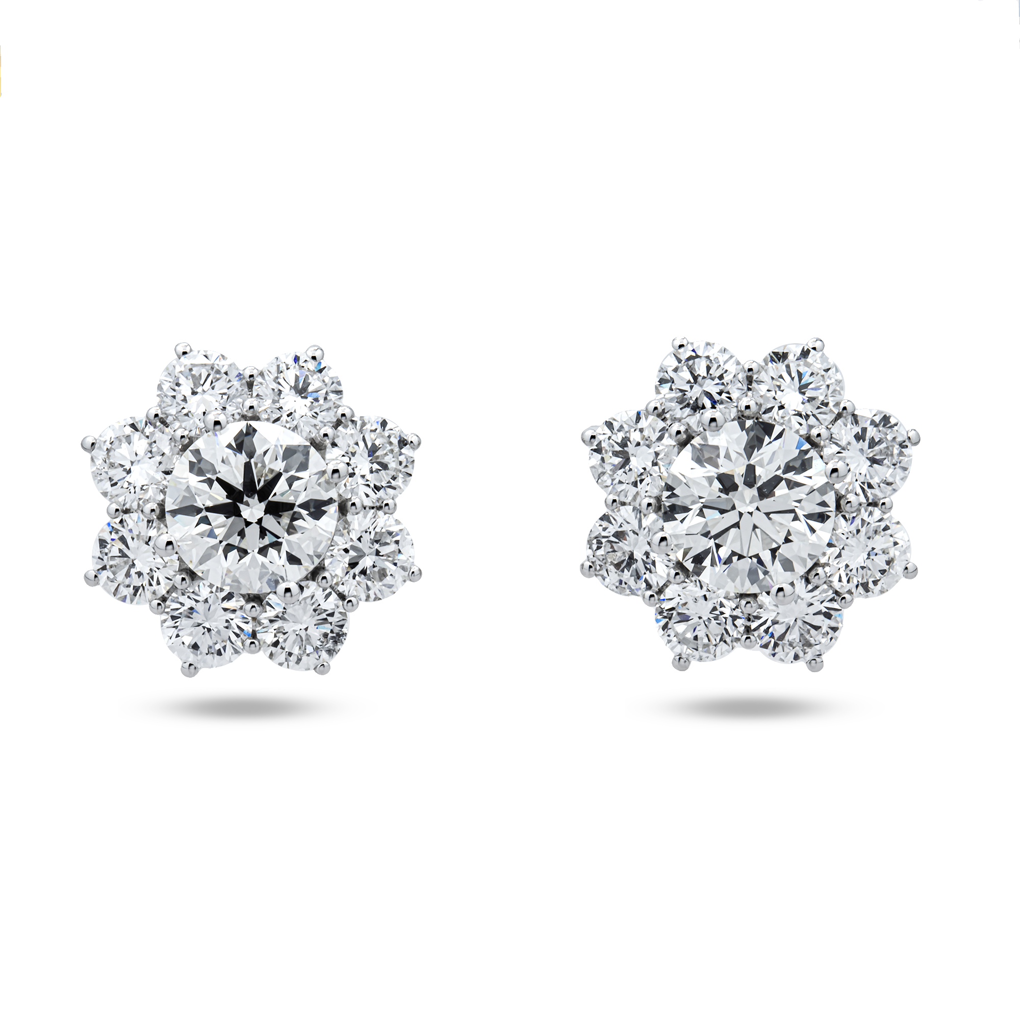 White Gold Round Diamond Stud Earrings 8.84ctw