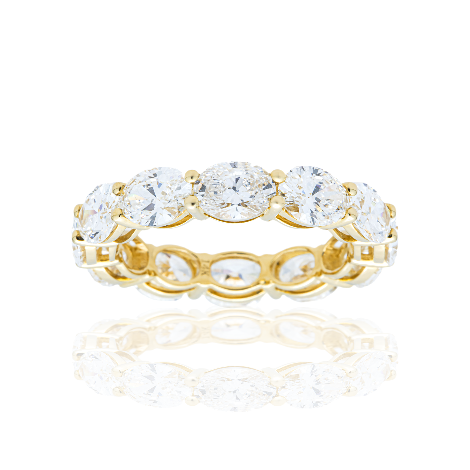 14K Yellow Gold Oval Diamond Eternity Ring 5.14ctw