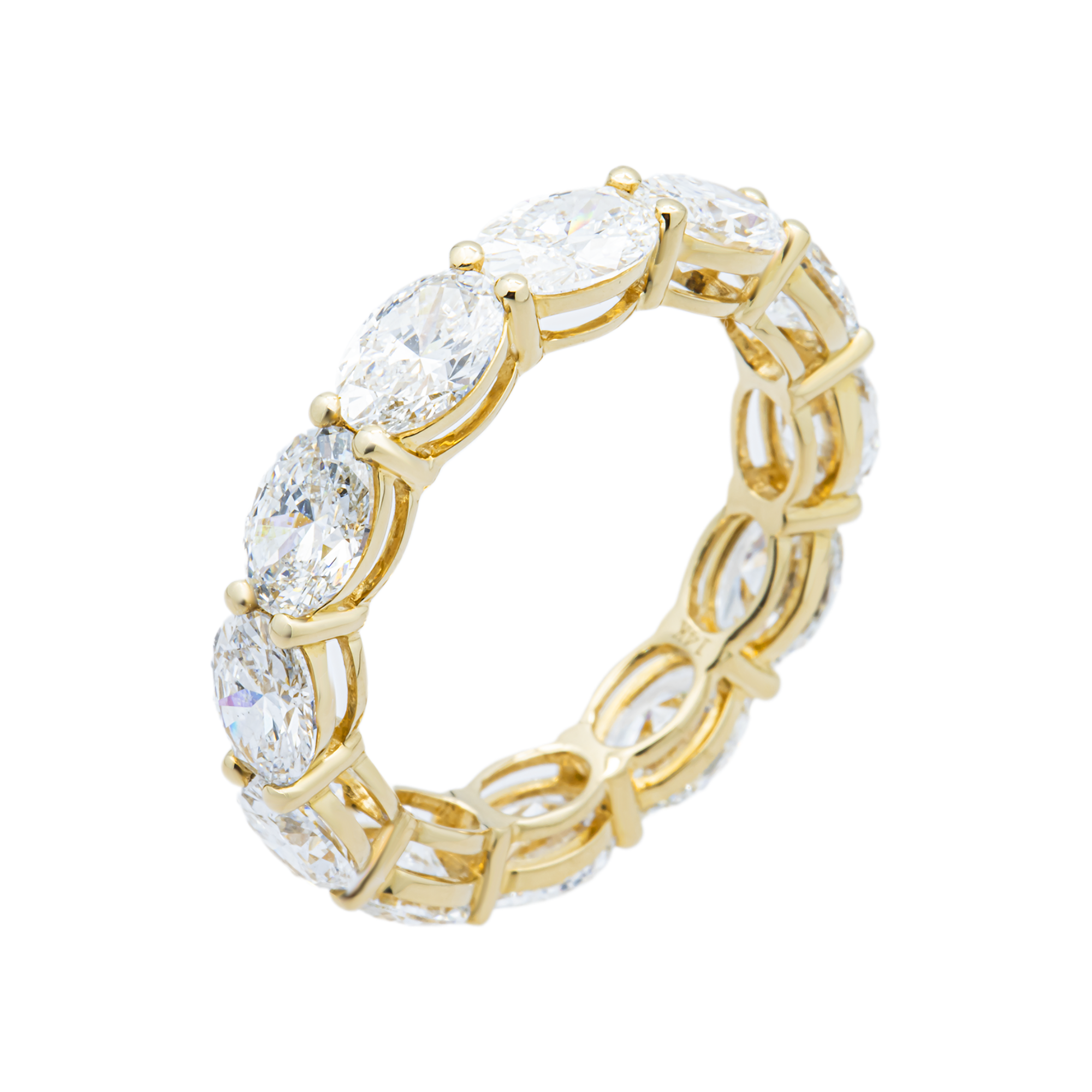 14K Yellow Gold Oval Diamond Eternity Ring 5.14ctw