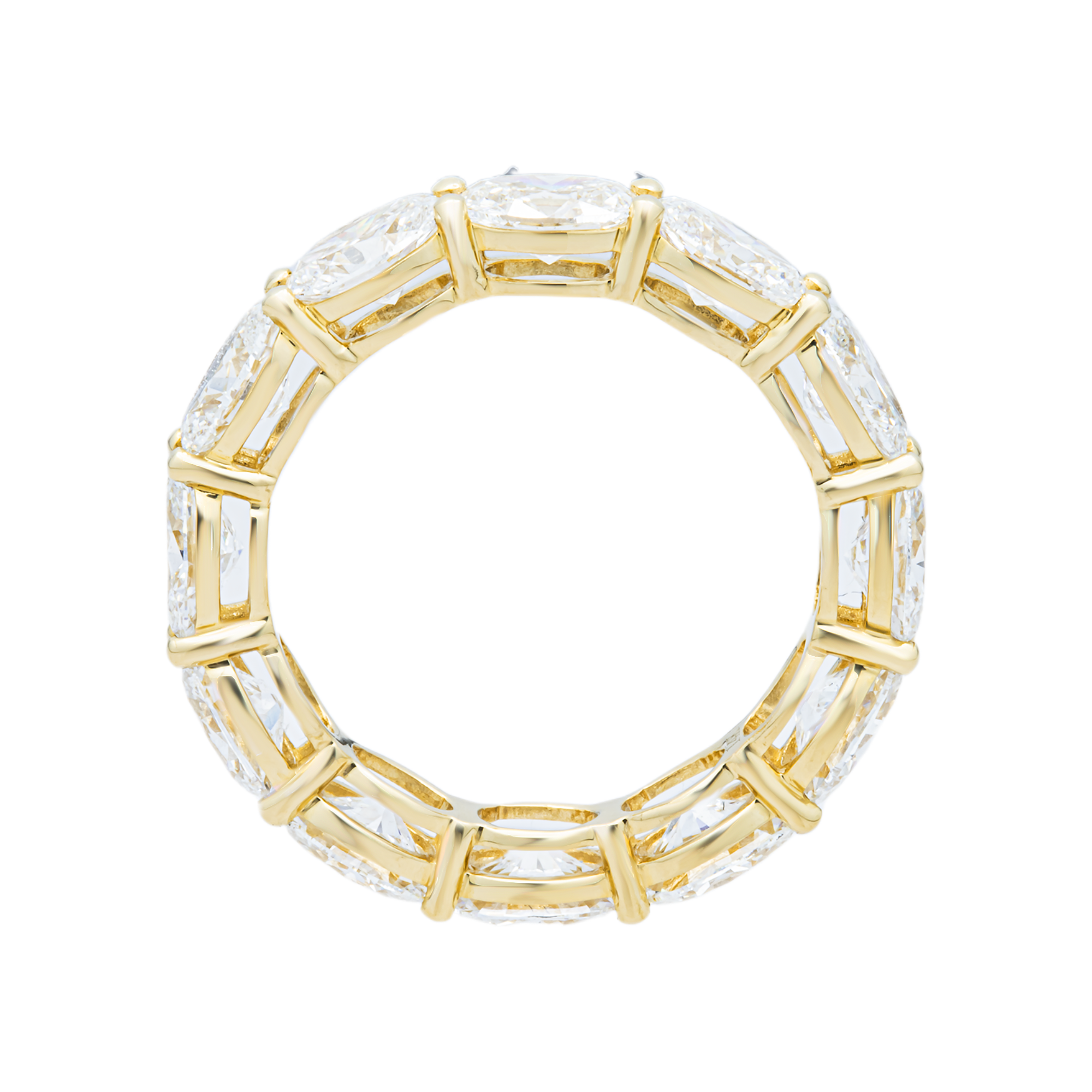 14K Yellow Gold Oval Diamond Eternity Ring 5.14ctw