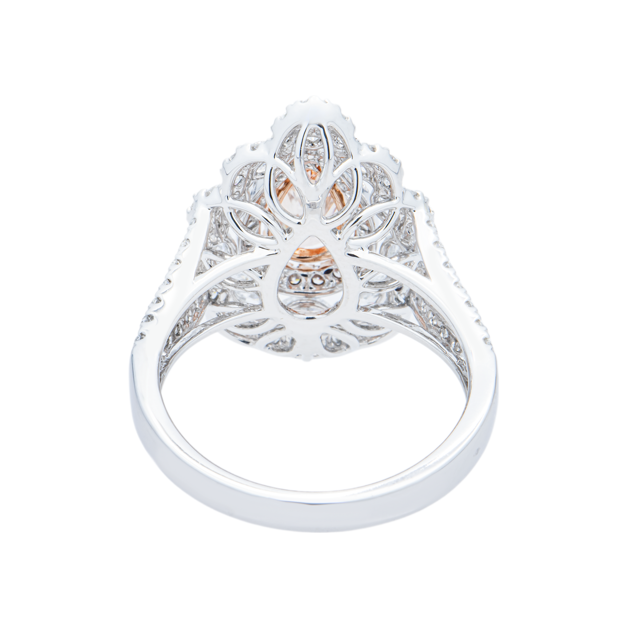 White Gold Pear Fancy Pink & White Diamond Ring 2.19ctw