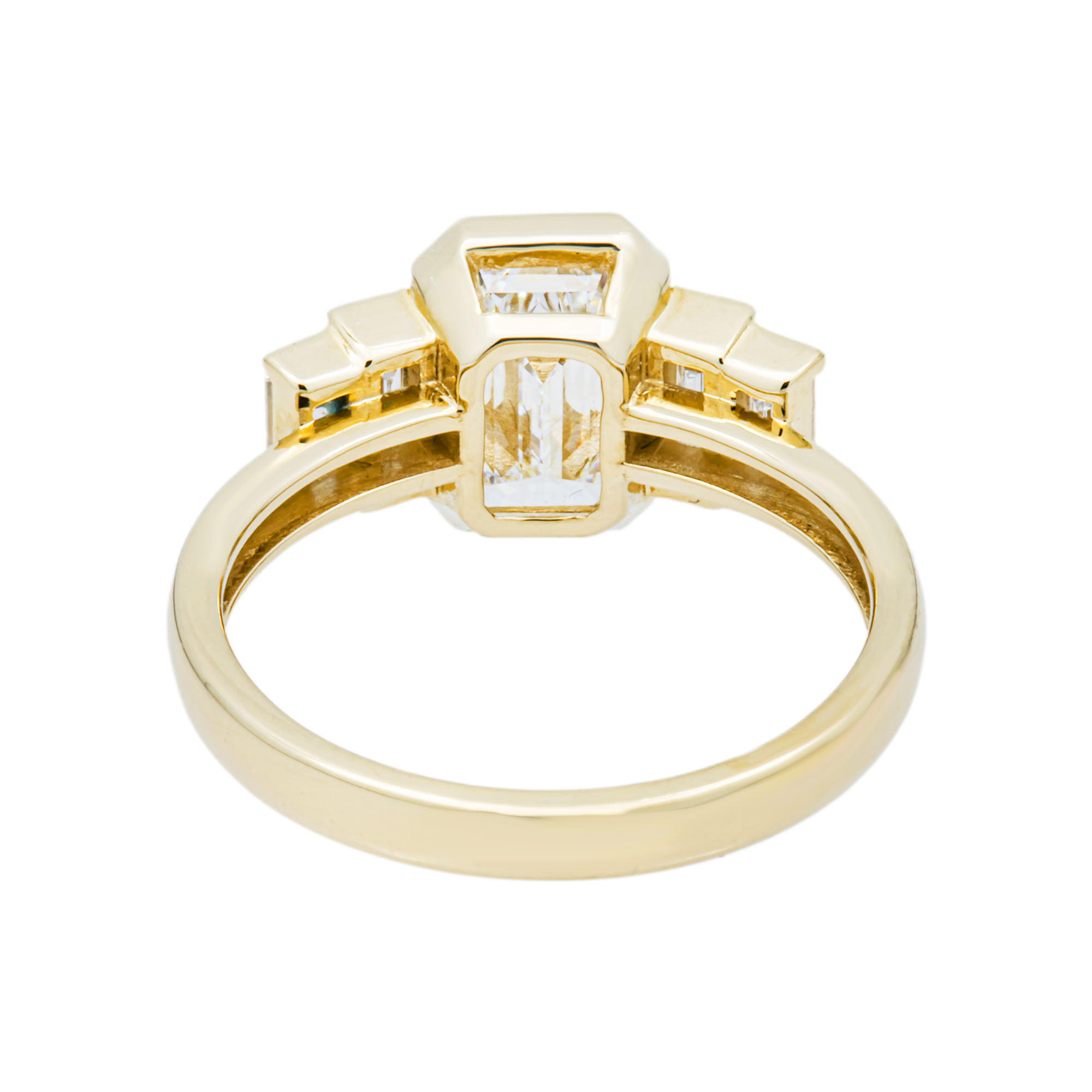 14K Yellow Gold Triple Emerald Diamond Engagement Ring 2.55ctw