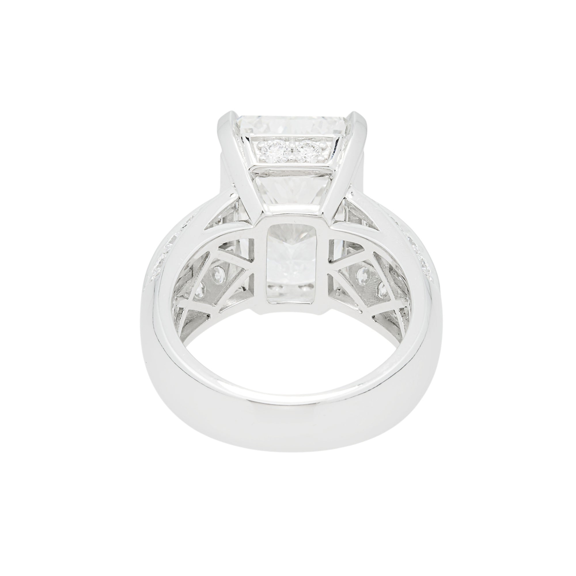 14K White Gold 10.03ct Radiant Diamond Engagement Ring 11.77ctw