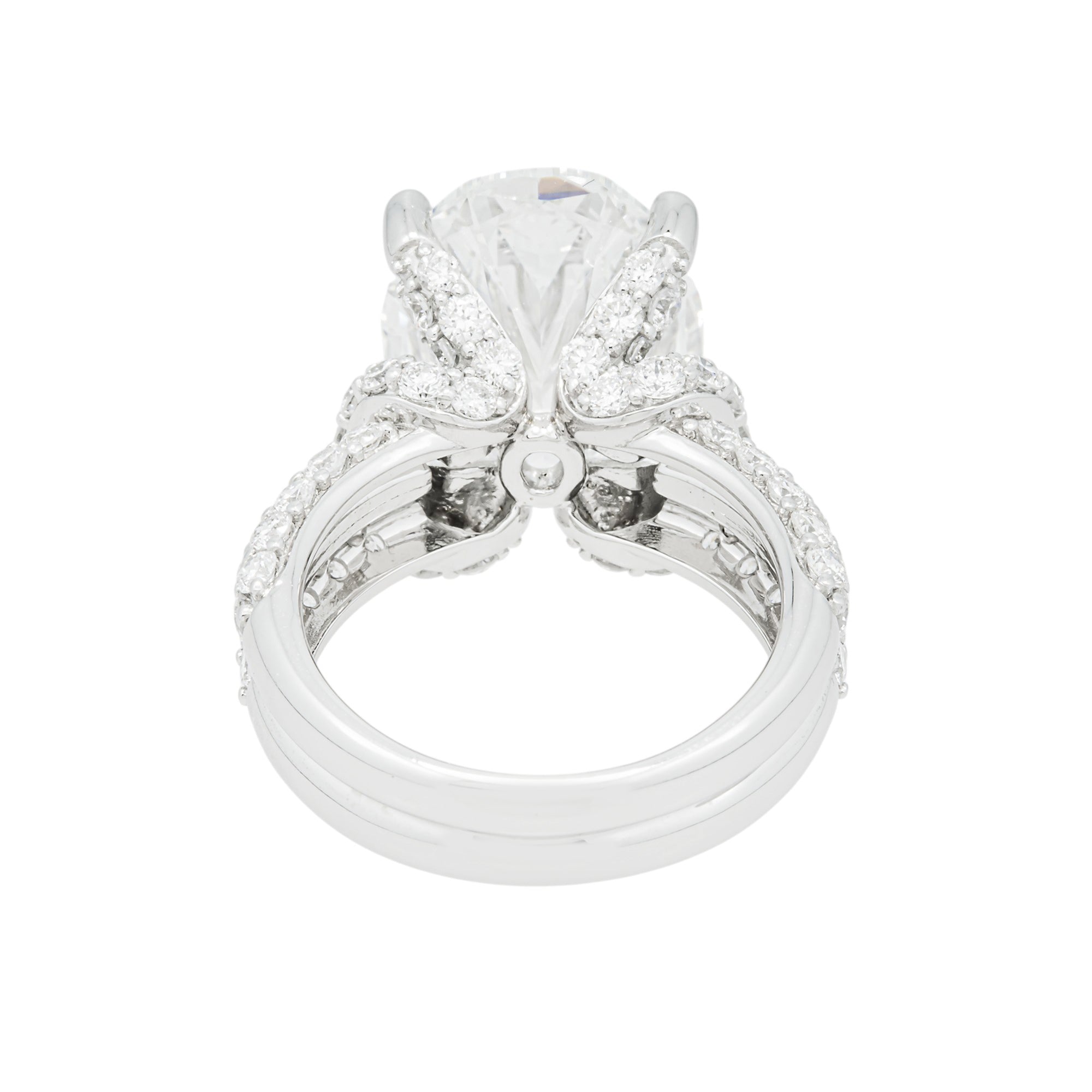 14K White Gold 10.07ct Oval Diamond Engagement Ring 12.23ctw