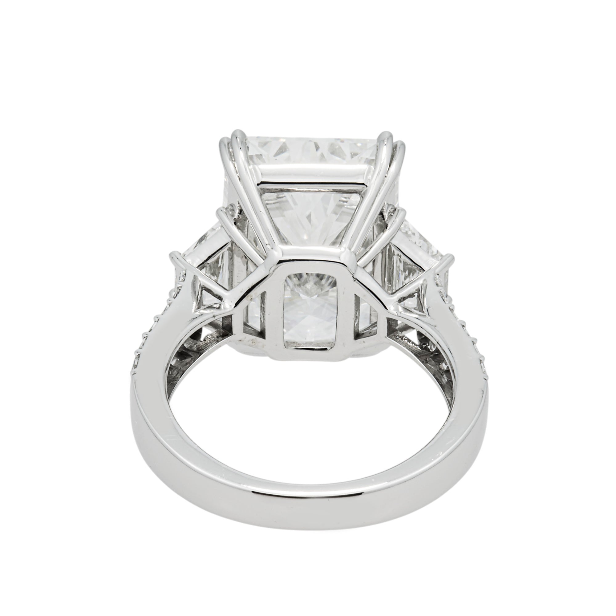 14K White Gold 11.12ct Radiant Diamond Engagement Ring 12.88ctw