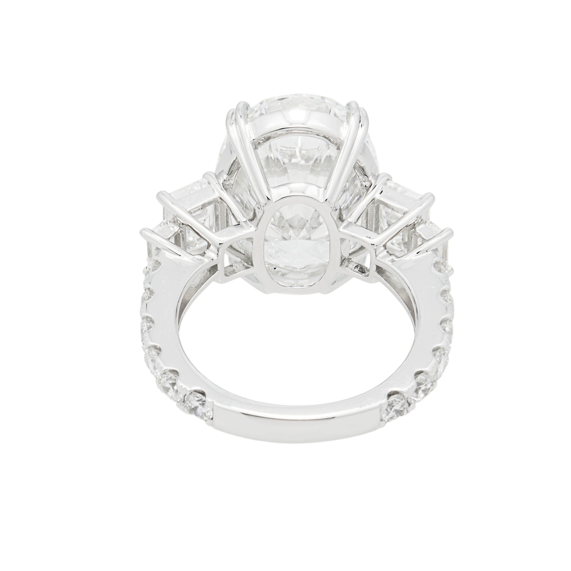 14K White Gold 10.80ct Oval Diamond Engagement Ring 13.58ctw