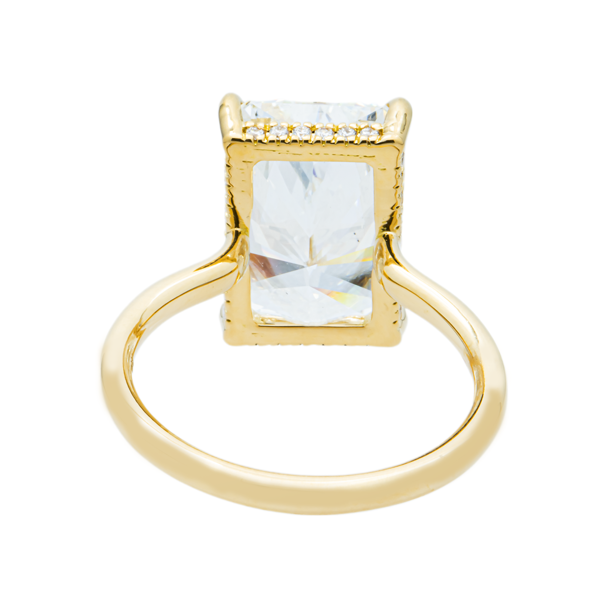 18K Yellow Gold 7.07ct Radiant Diamond Engagement Ring 7.27ctw