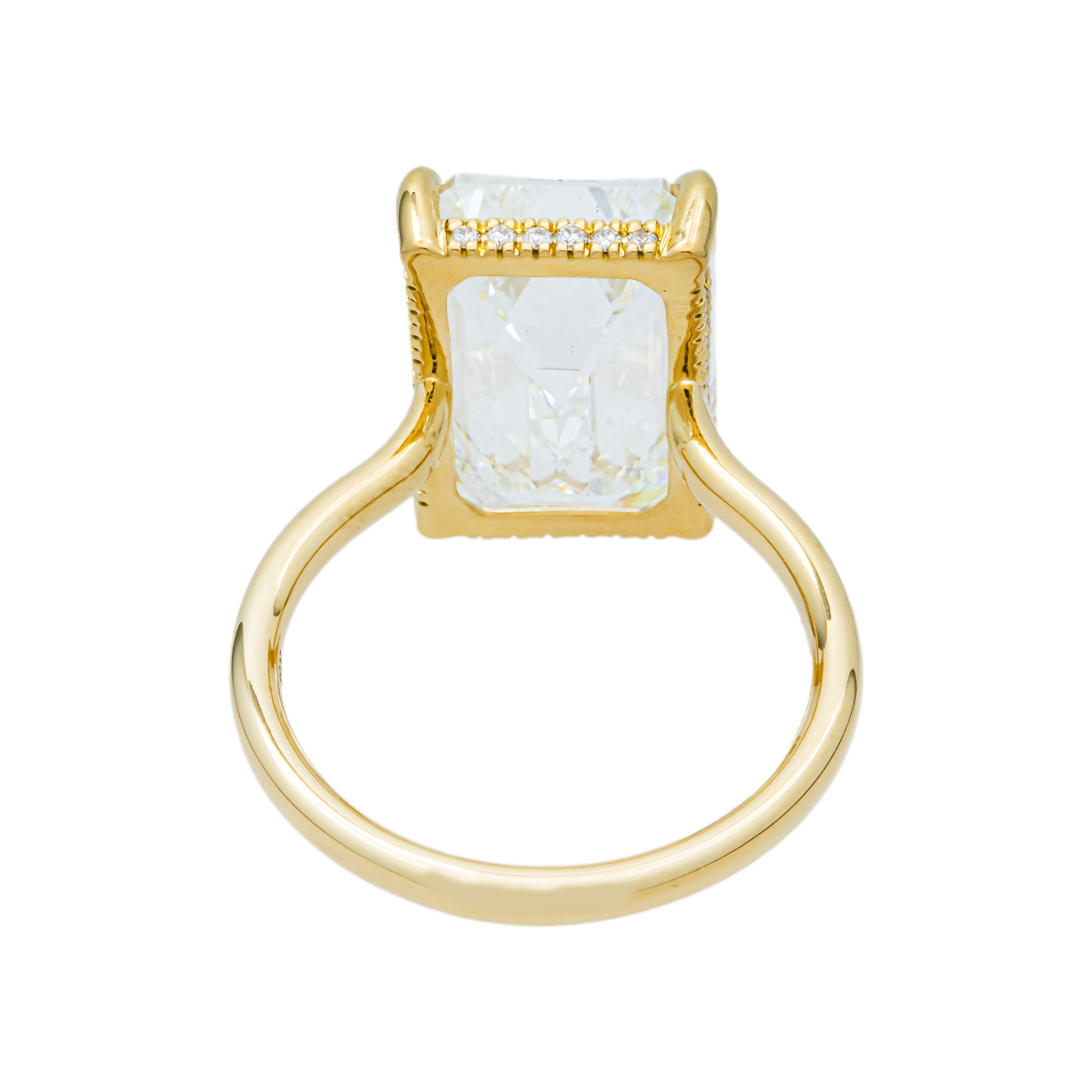 18K Yellow Gold 10.04ct Emerald Diamond Engagement Ring 10.24ctw