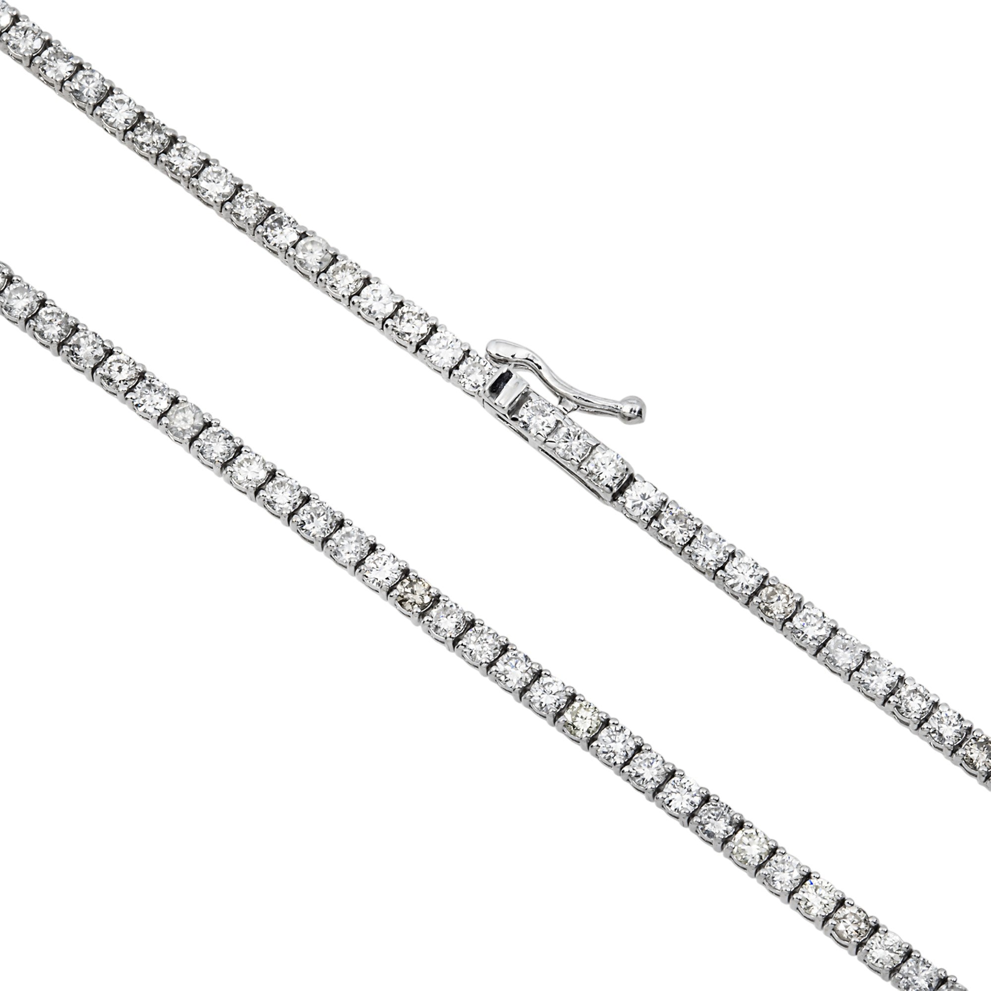 14K White Gold Round Diamond Tennis Chain 6.0ct