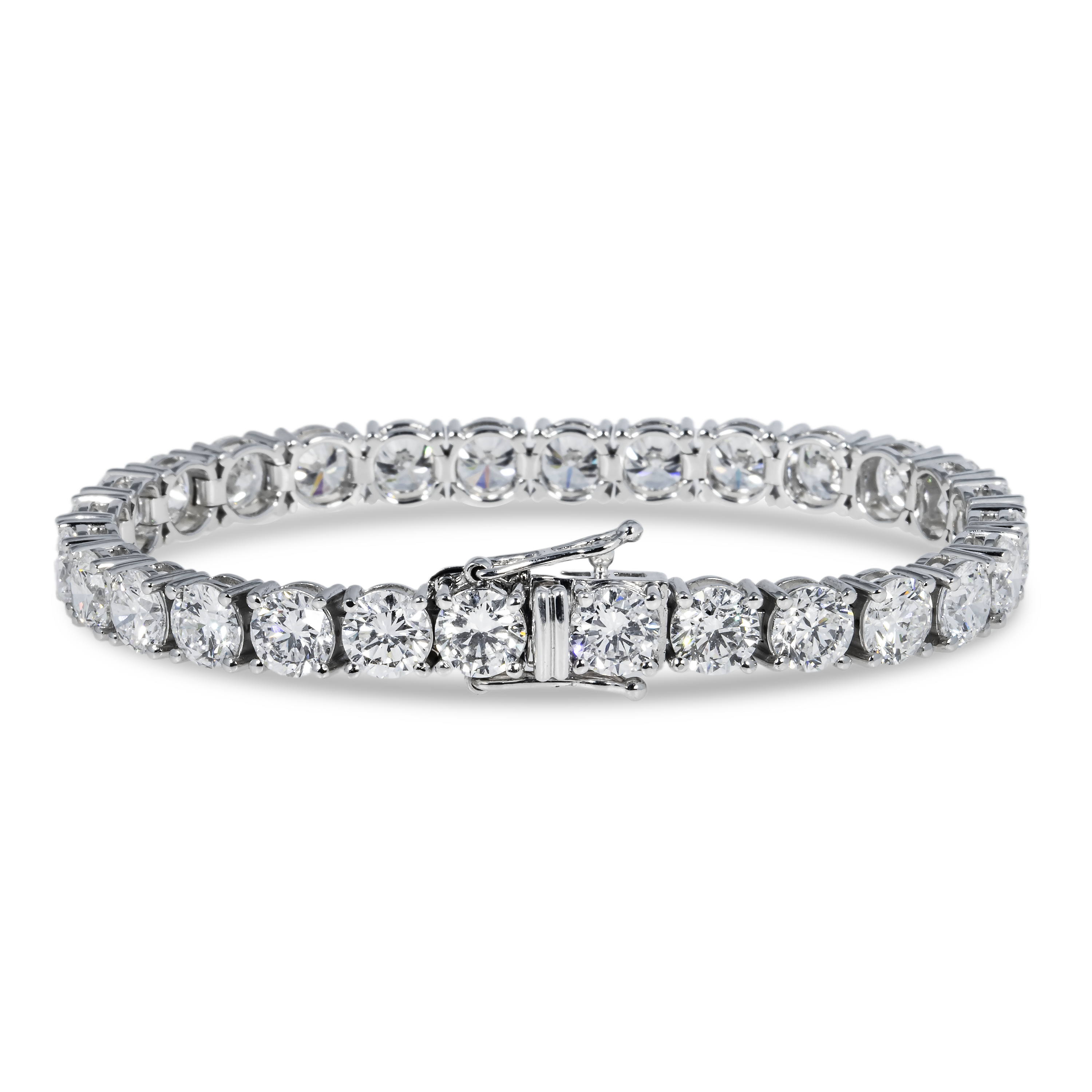 14K White Gold Round Diamond Tennis Bracelet 24.0Ct Bracelets