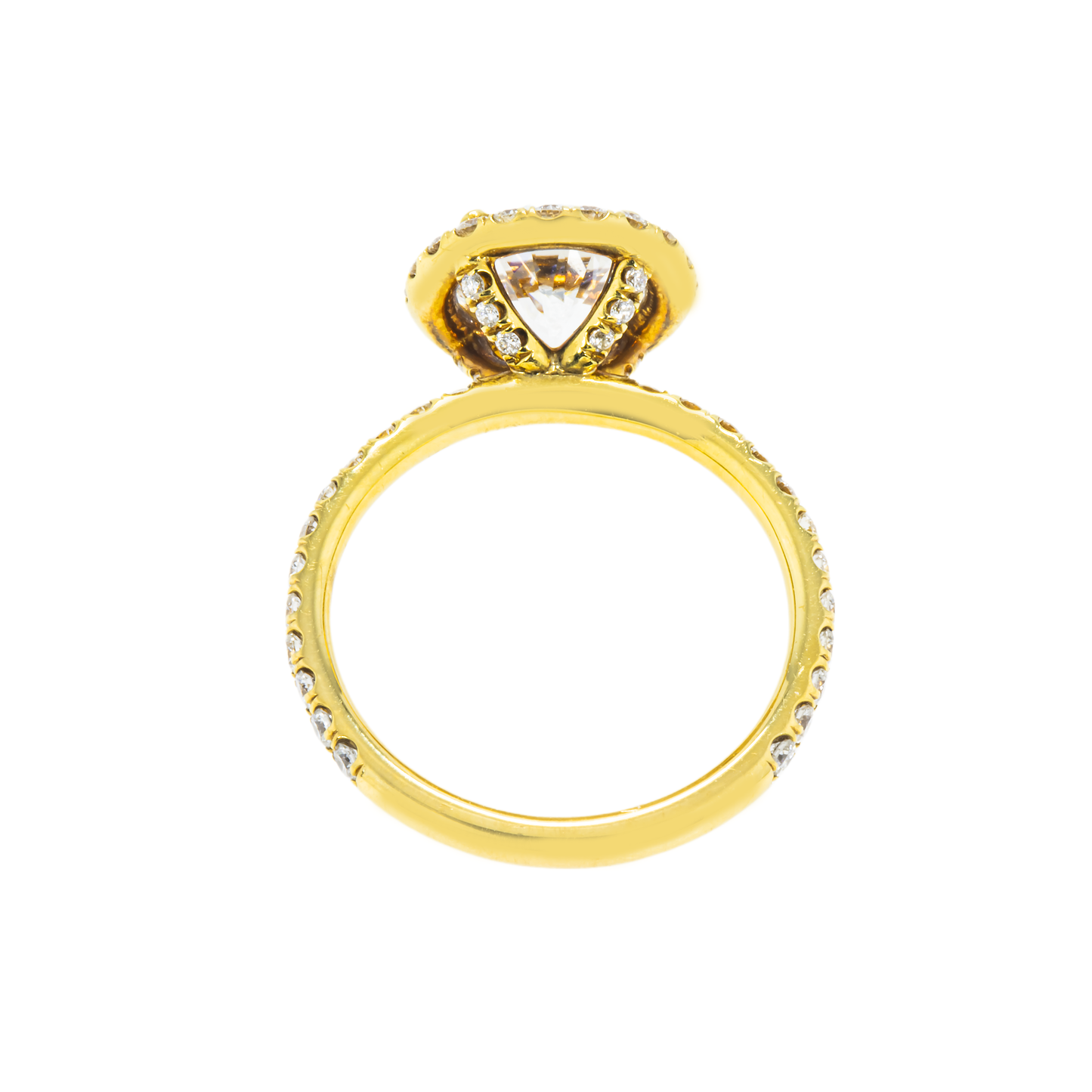 18K Yellow Gold 2.03ct Round Diamond Engagement Ring 2.83ctw