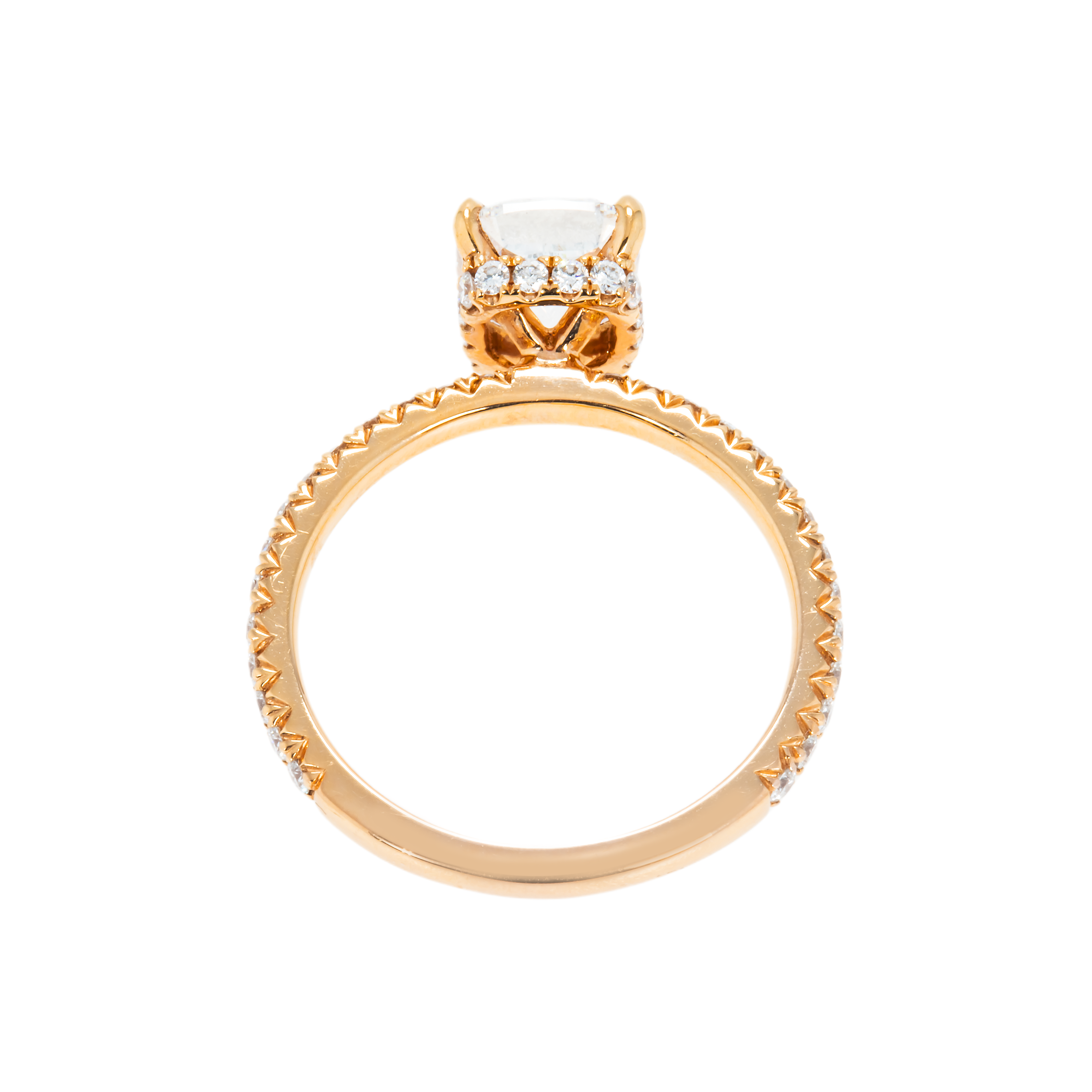 Gia 18K Rose Gold 2.0Ct Cushion Cut Diamond Engagement Ring 2.50Ctw Bridal
