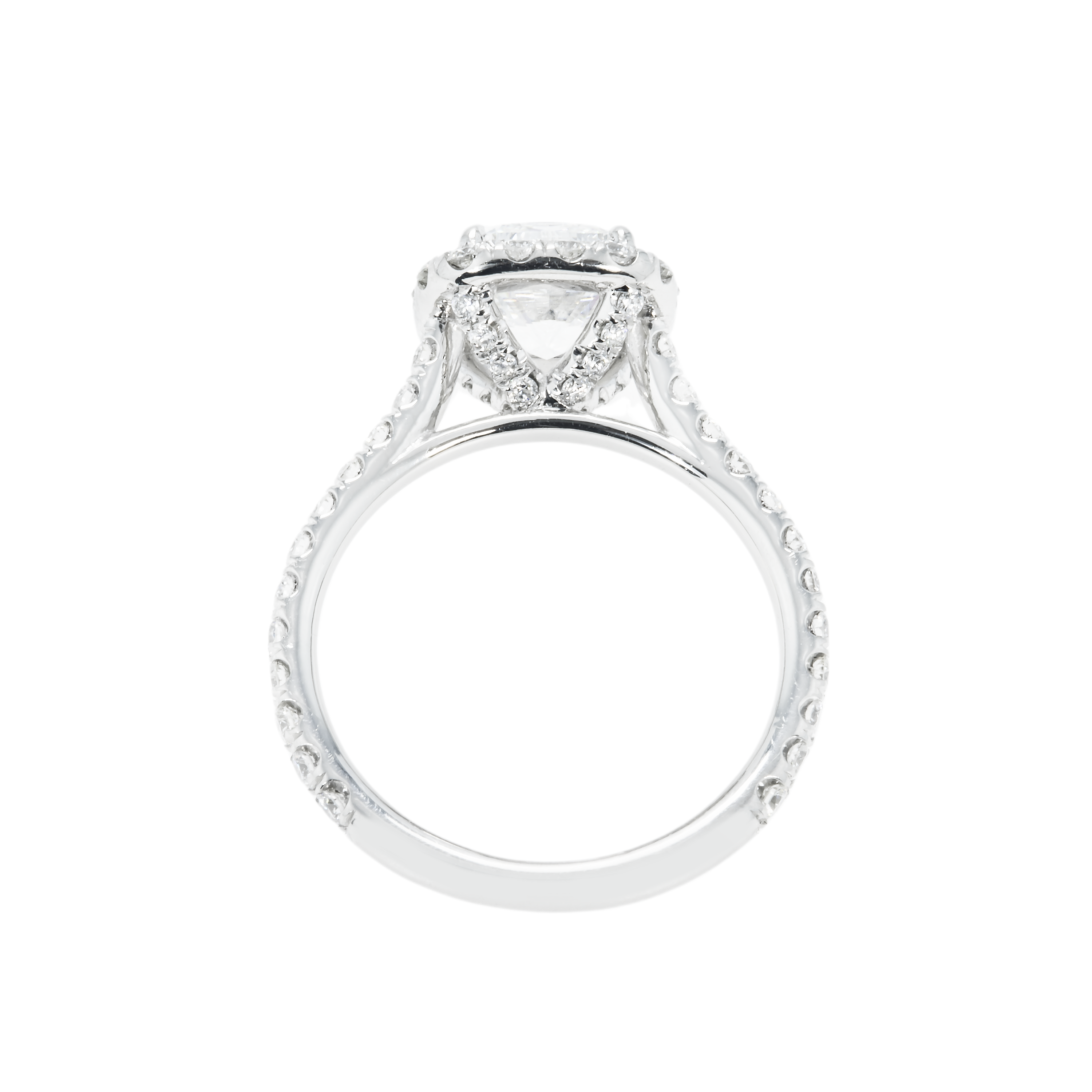 Gia Platinum 2.01Ct Cushion Cut Diamond Engagement Ring W/ Halo 2.86Ctw Bridal