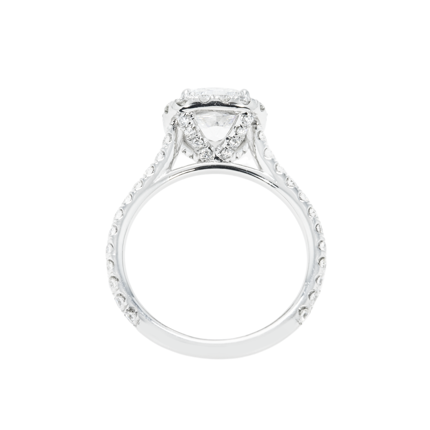 GIA Platinum 2.01ct Cushion Cut Diamond Engagement Ring W/ Halo 2.86ctw