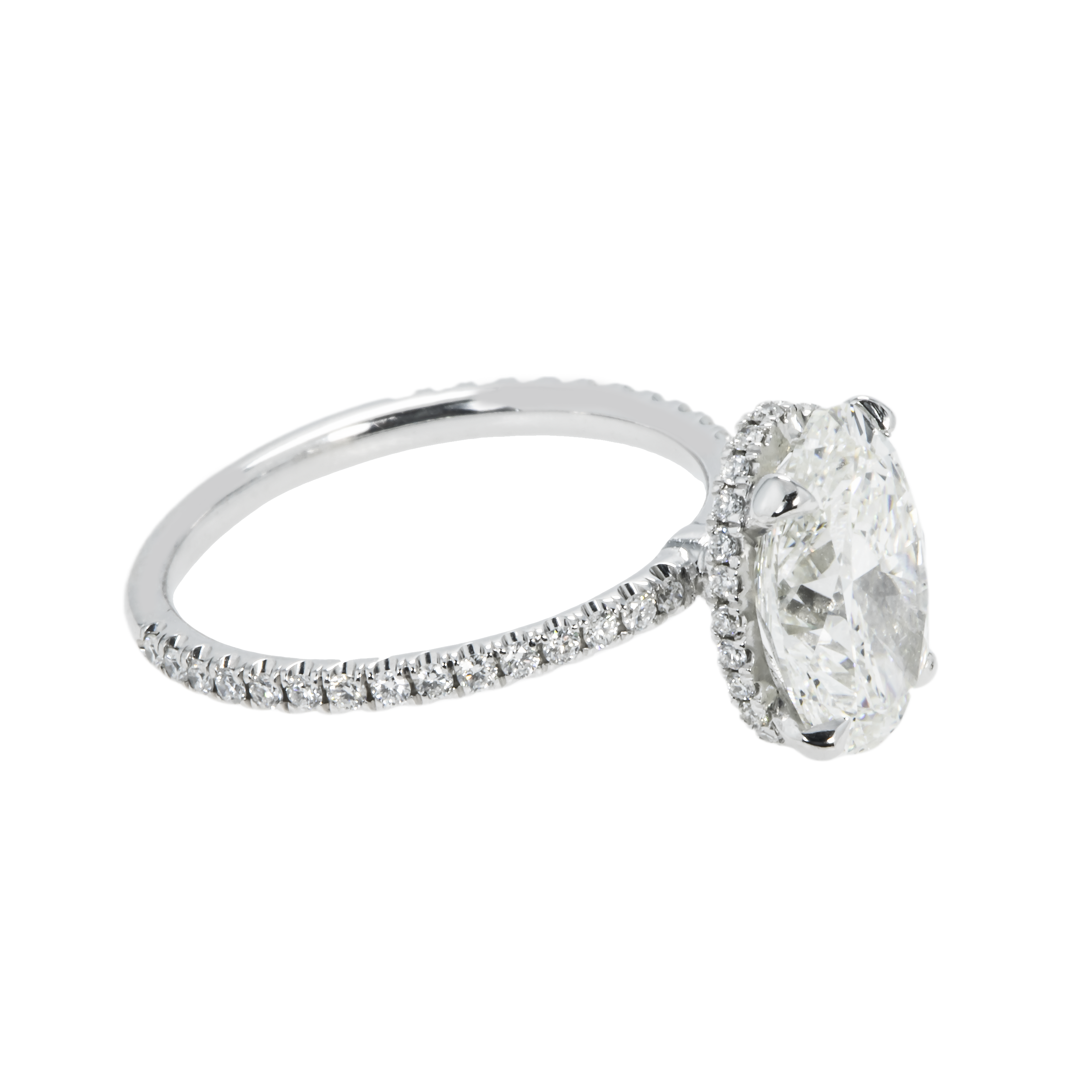 Gia Platinum 2.63Ct Oval Cut Diamond Engagement Ring 2.63Ctw Bridal