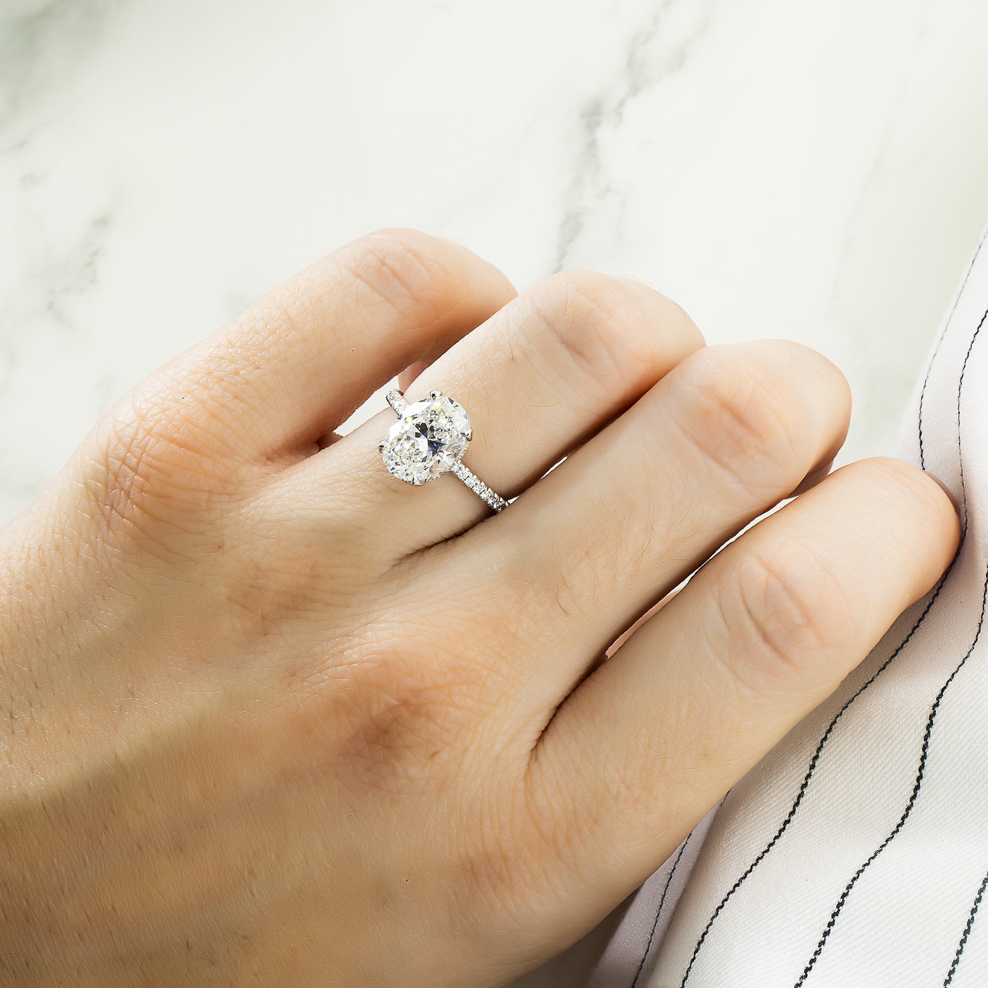 Gia Platinum 2.63Ct Oval Cut Diamond Engagement Ring 2.63Ctw Bridal